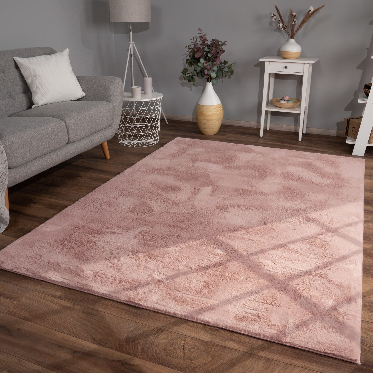 TT Home Teppich Diele, Esszimmer, Flur, Kinderzimmer, Schlafzimmer, Wohnzimmer, Rechteckig, Höhe: 14 mm, Wohnzimmer Teppich Kurzflor Unifarben Modern Waschbar