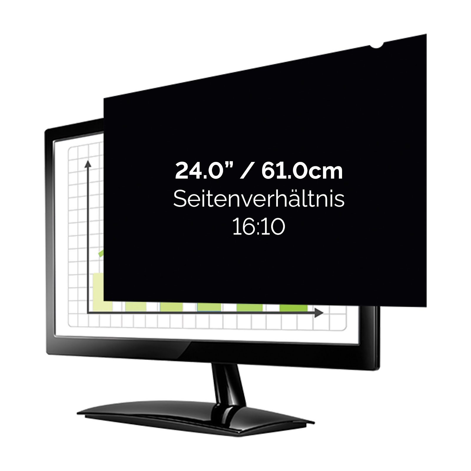 FELLOWES Displayschutzfolie PrivaScreen Monitor-Sichtschutzfilter für Monitor 24,0 Zoll (16:10), 1 Stück, 52,05 x 32,65 cm, Blaulichtfilter, DSGVO-konform