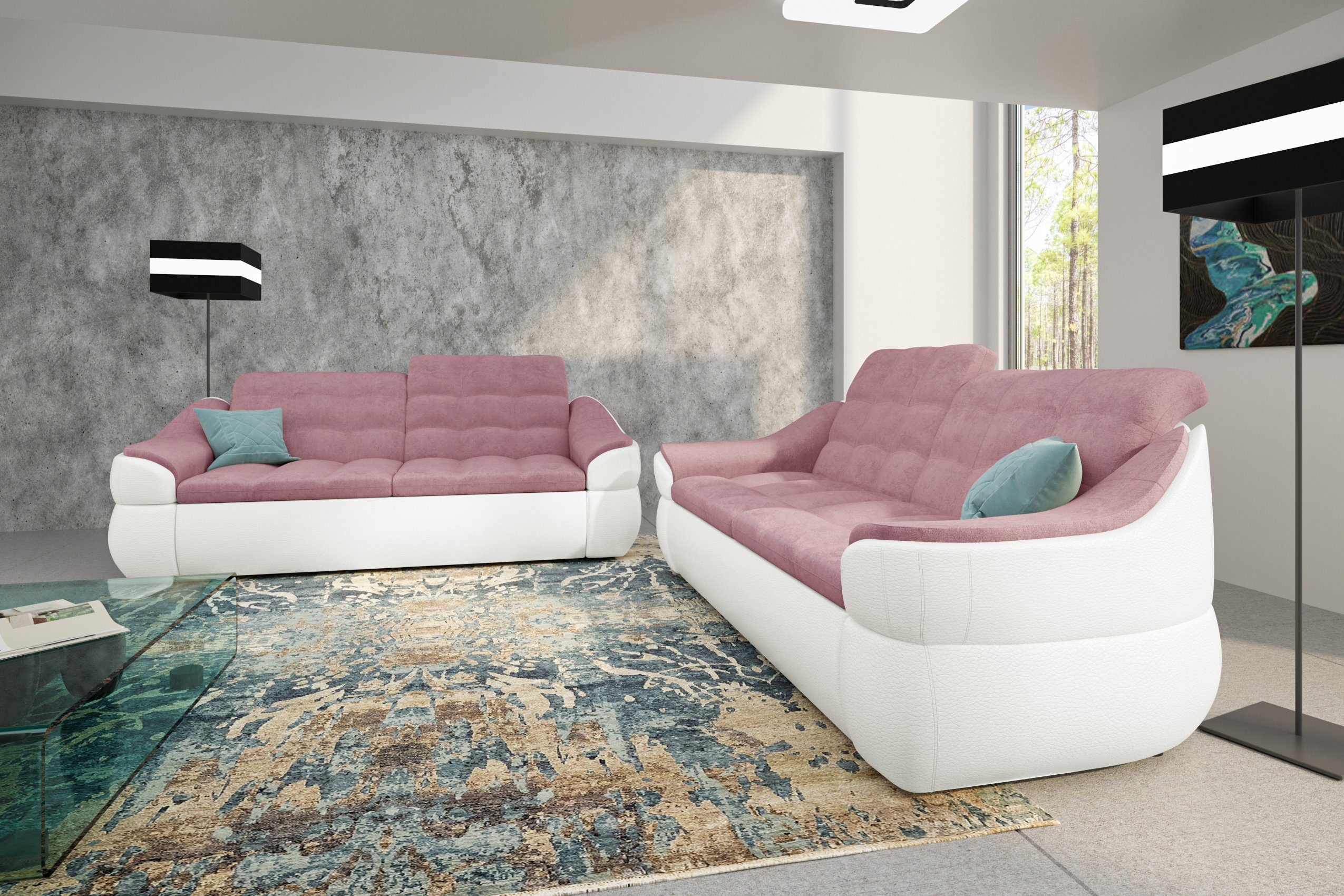 made Polstergarnitur in aus (Set (2-tlg), 2x2-Sitzer Alisa, Sofa, Modern Europa bestehend Stylefy Design,