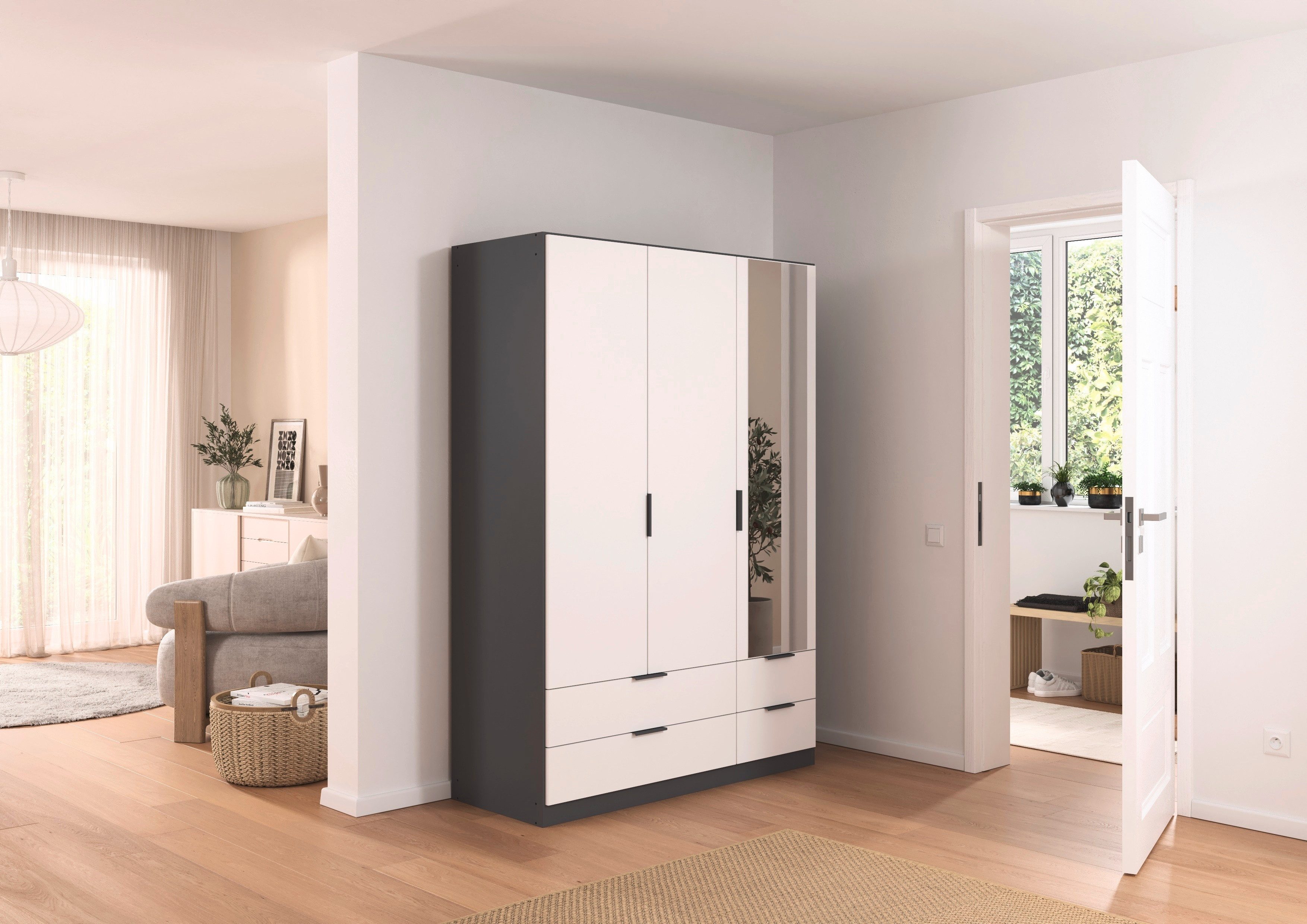 rauch Kleiderschrank Drehtürenschrank Schrank Garderobe Ankleide Schlafzimmer LAGOA (3 verschiedene Ausstattungen BASIC/CLASSIC/PREMIUM (inkl. SOFT-CLOSE) geräu – Bild 2 von 5