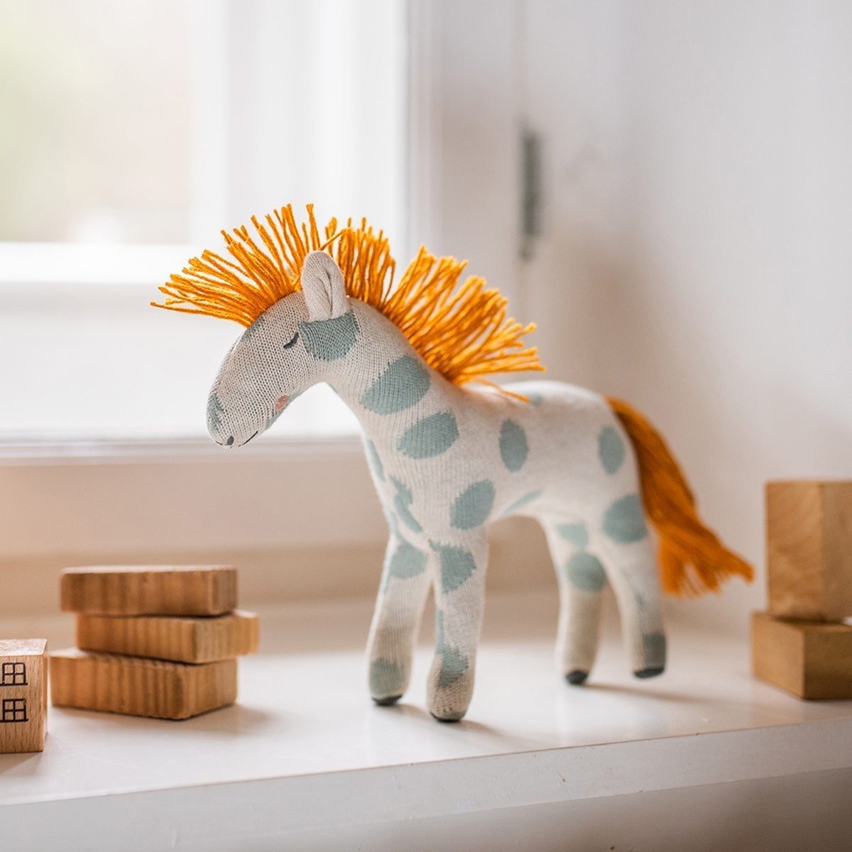 Ava & Yves Kuscheltier Pferd aus Bio-Baumwolle mit Füllung ca. 25 cm