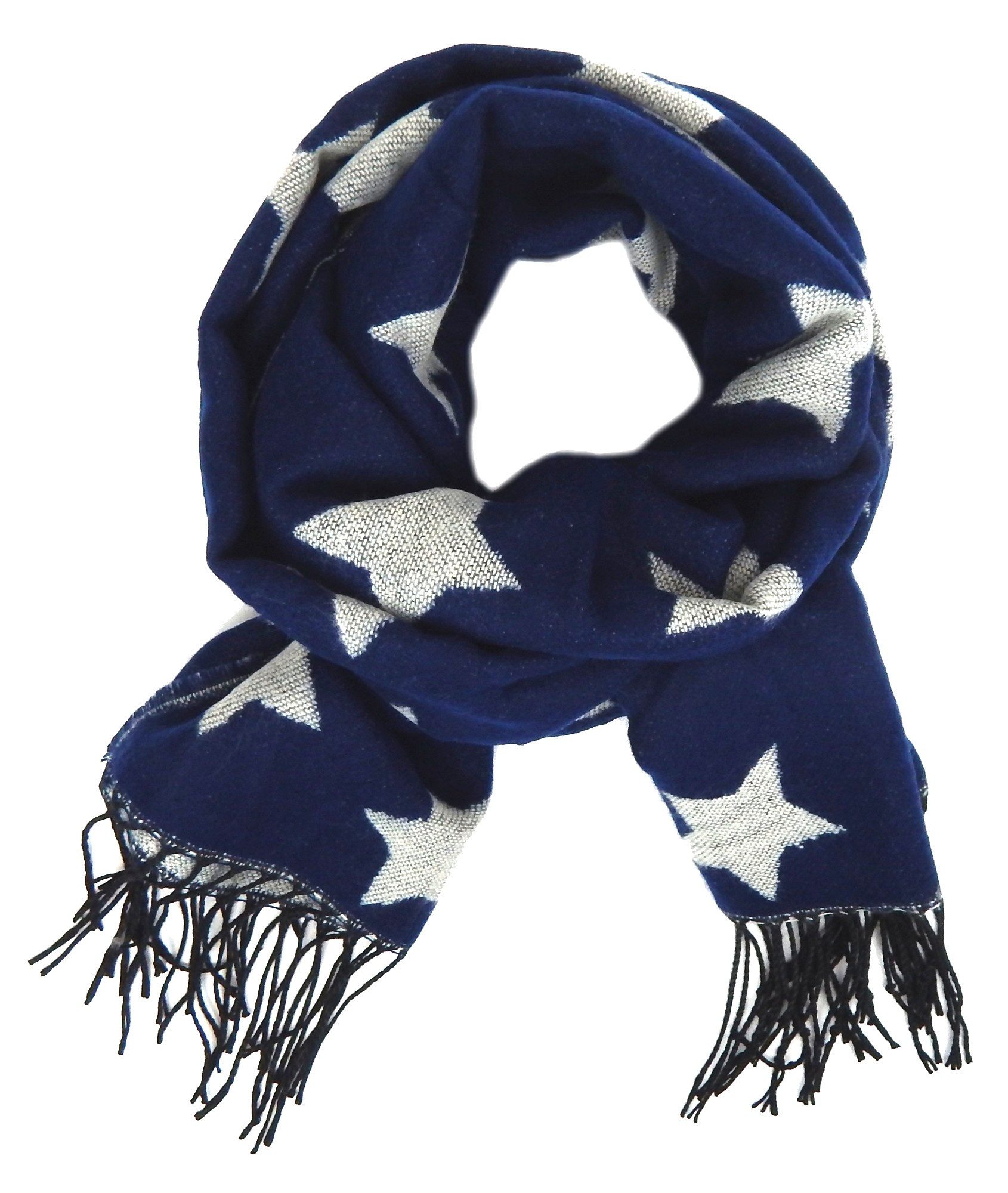 Ella Jonte Modeschal, Sterne rosa oder blau cremeweiß Winterschal mit Frans günstig online kaufen