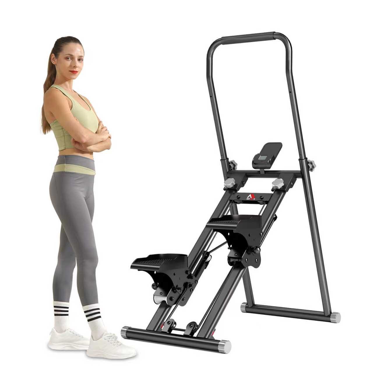 YEE RUN Stepper zusammenklappbar, Stair-Stepper für Heimtraining, verstellbar, LCD