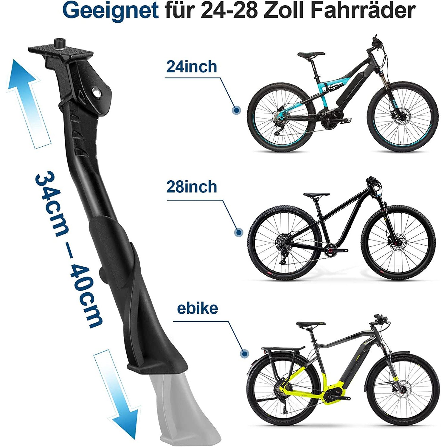 TUWENA Fahrradständer 24-28 Zoll Höhenverstellbar, bis 30 kg Traglast, rutschfest