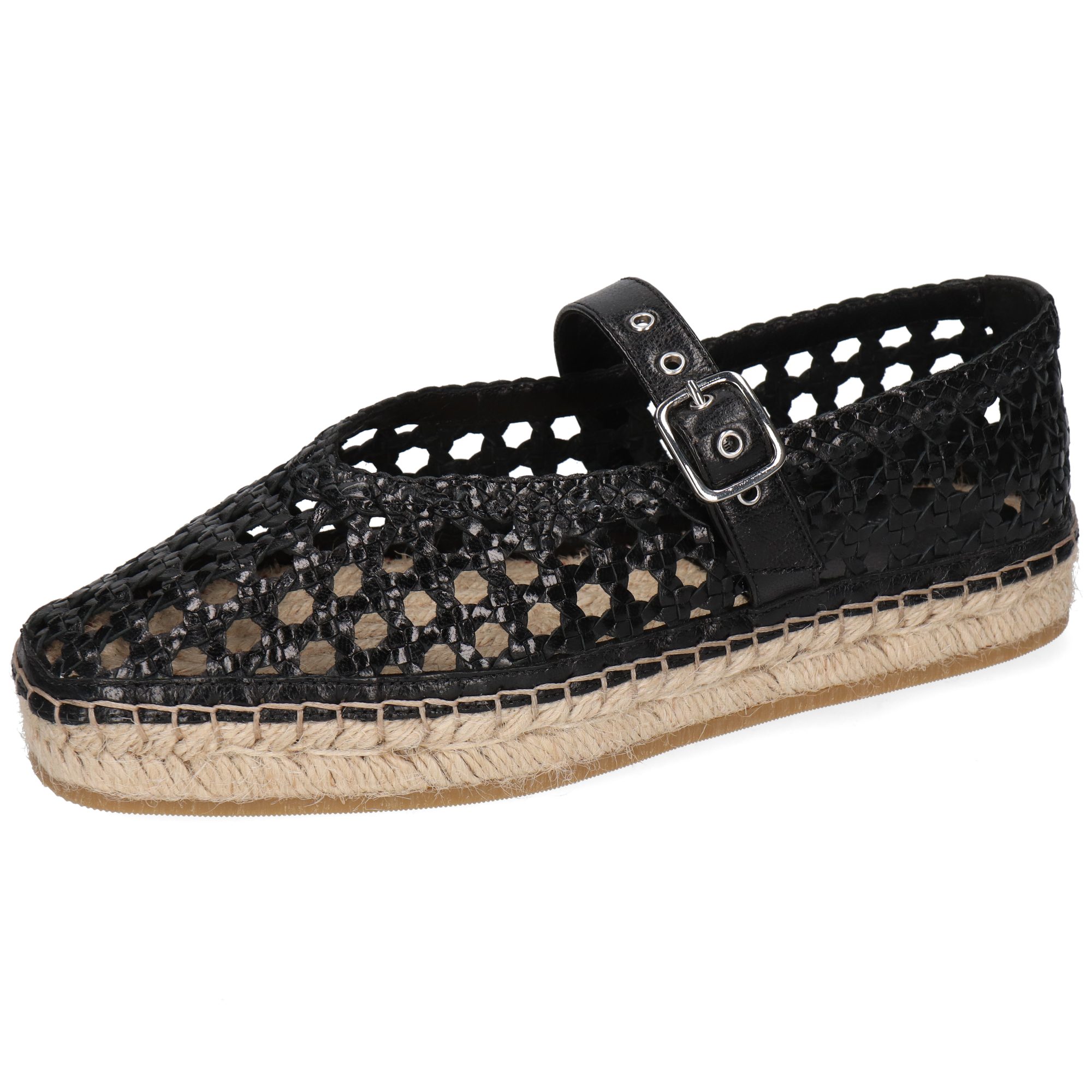Melvin & Hamilton Anya 1 Leder-Geflochtene Schuhe für Damen Ballerina Flache Absätze, Echtes Leder, Von Hand geflochten