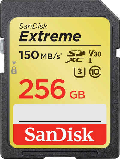 Sandisk »Extreme SDXC Card 256GB« Speicherkarte (256 GB, UHS Class 3, 150 MB/s Lesegeschwindigkeit, V30 UHS-I U3)
