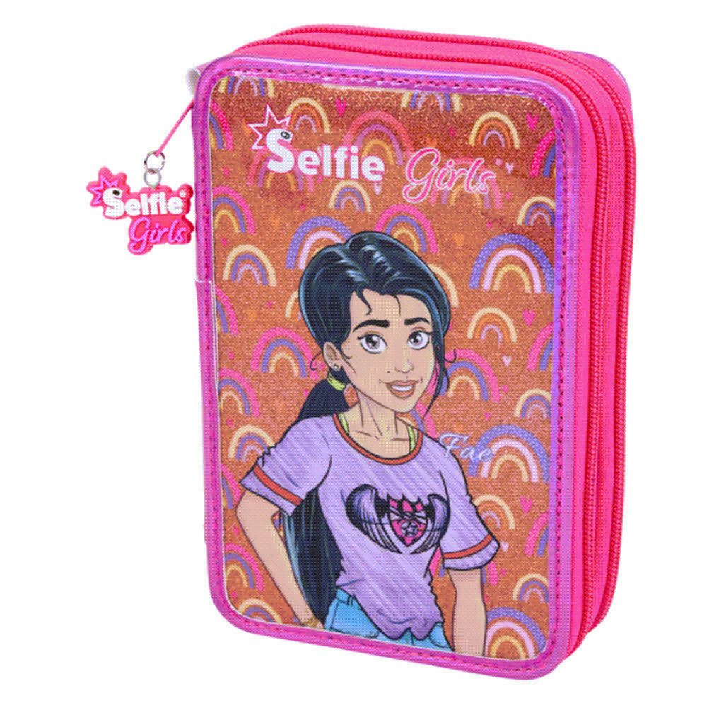Selfiegirls Schreibgeräteetui Etui gefüllt Selfie Girls Pencil Case für Mädchen