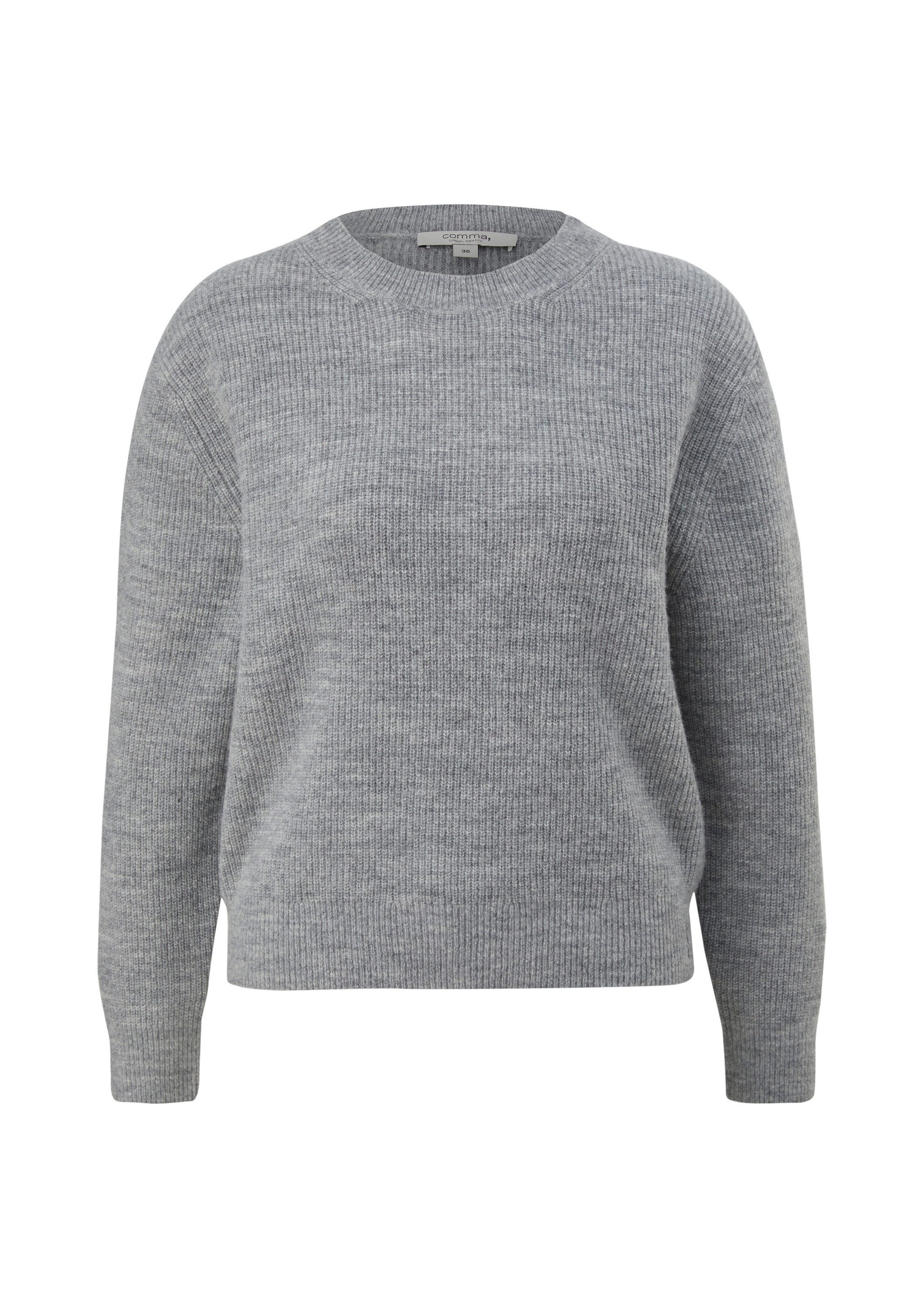 comma Longpullover Strickpullover Softer Pullover aus Wollmix