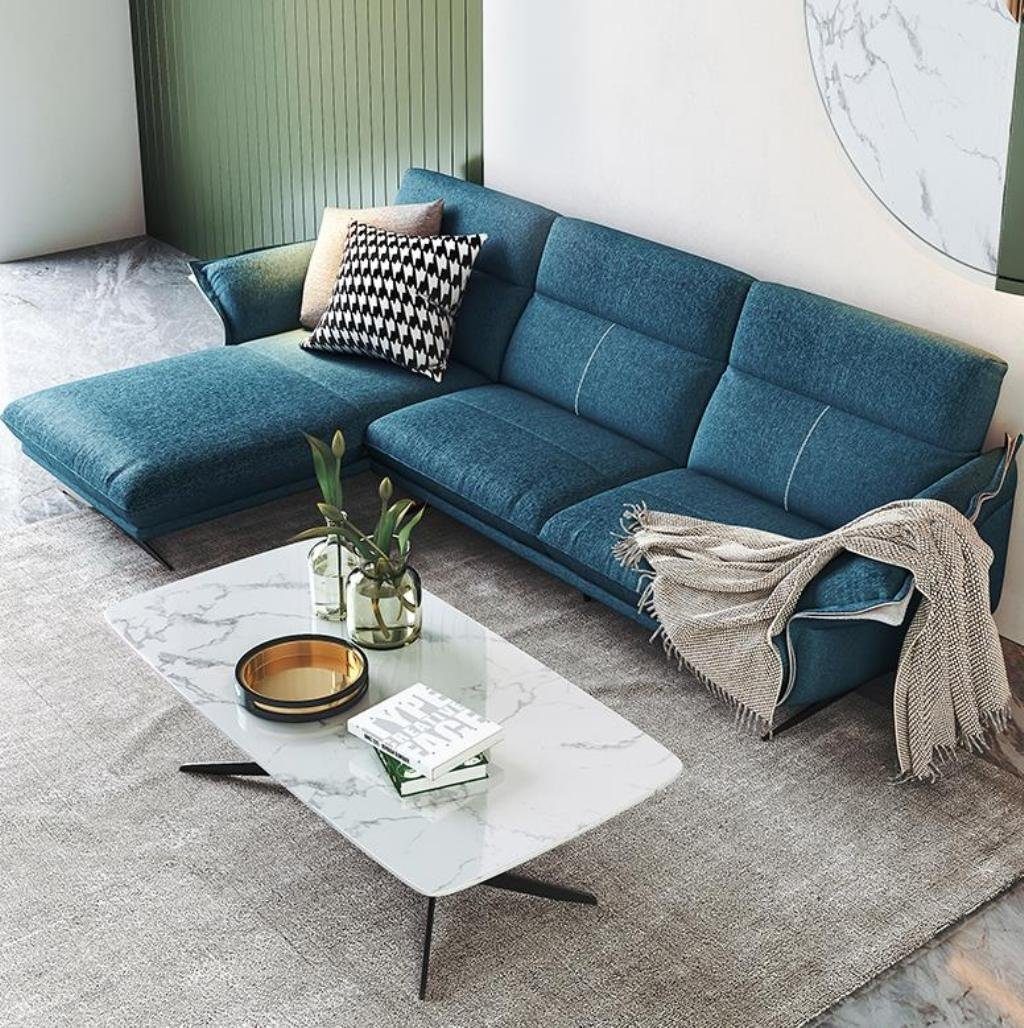 Made Ecksofa JVmoebel Wohnlandschaft Europe Garnitur Stoff Modern, Ecksofa Couch L-Form in Blaue