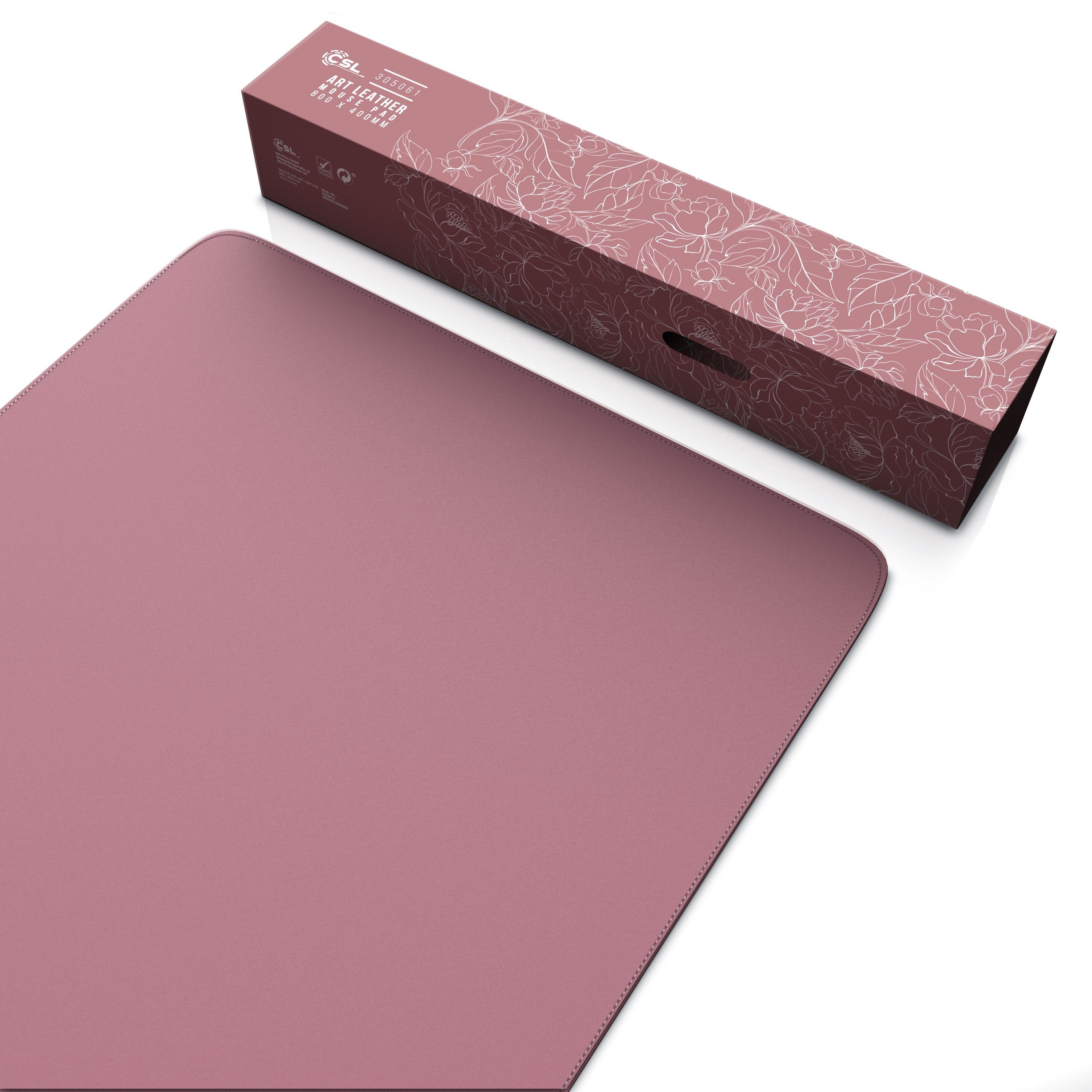 CSL Mauspad XXL Mousepad 800 x 400 x 3 mm, Tischunterlage, Elegante Leder Optik (1-St), rutschfest, abwaschbar, Geschwindigkeit & Präzision, pink, Gaming – Bild 5 von 5