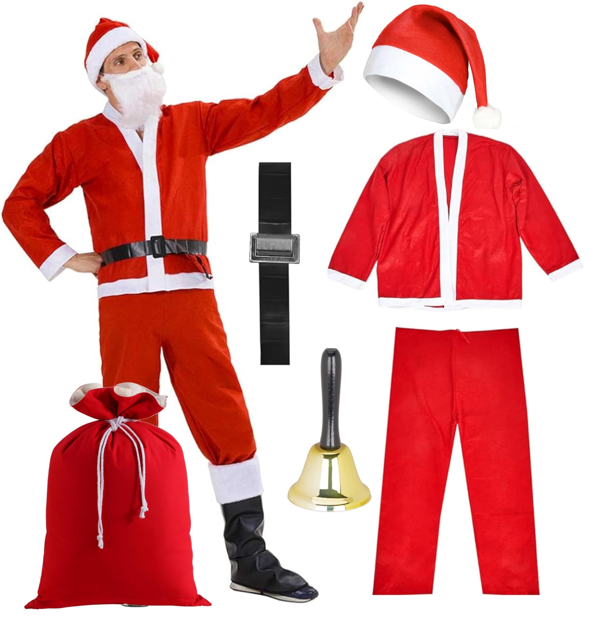 TK Gruppe Kostüm 8 in 1 Nikolauskostüm - Weihnachtsmannkostüm - Santa
