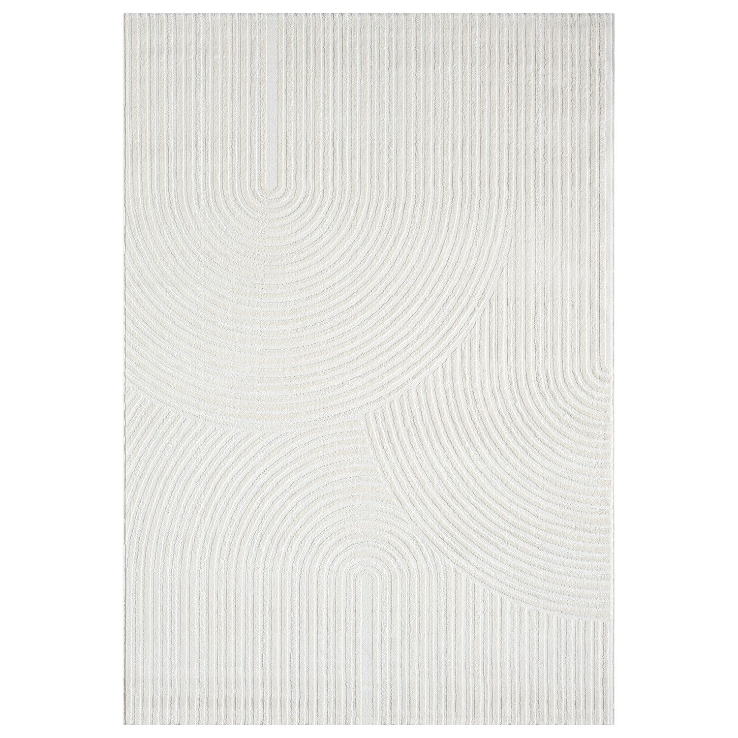 Vimoda Designteppich Wohnzimmer mit Kreis-Hochtiefmuster, Rechteck, kurzflo günstig online kaufen