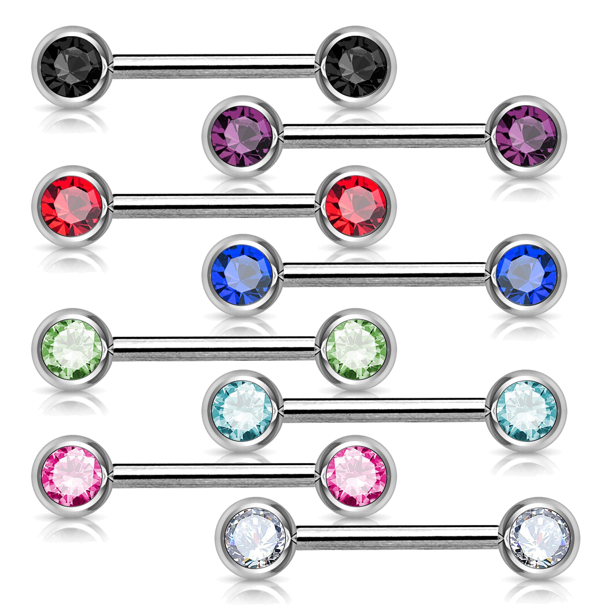 viva-adorno Brustwarzenpiercing Brustpiercing Nippelpiercing Front Kristall günstig online kaufen