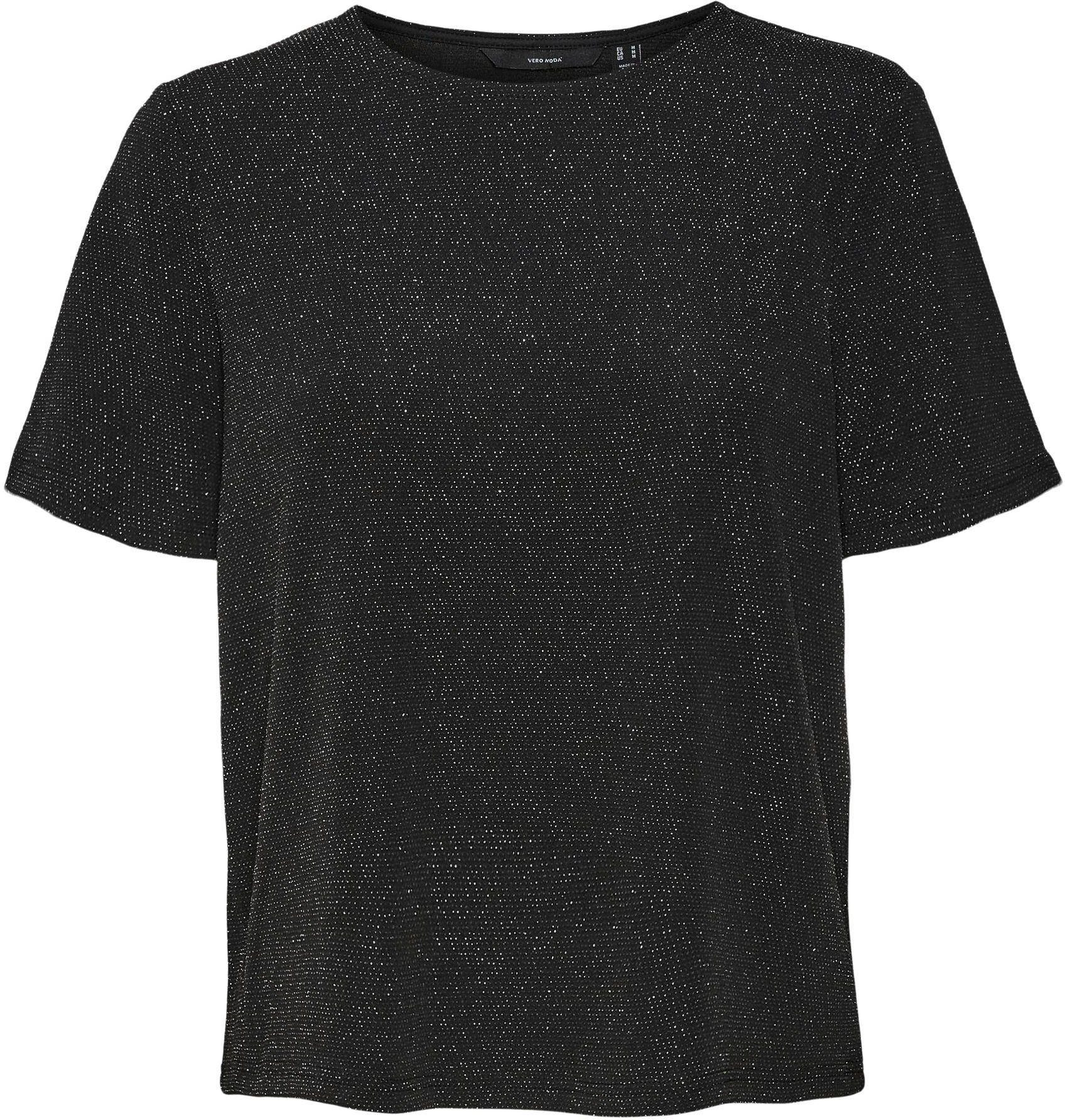 JRS T-Shirt SHORT VMKANVA TOP Vero Glitzereffekt Moda mit SS
