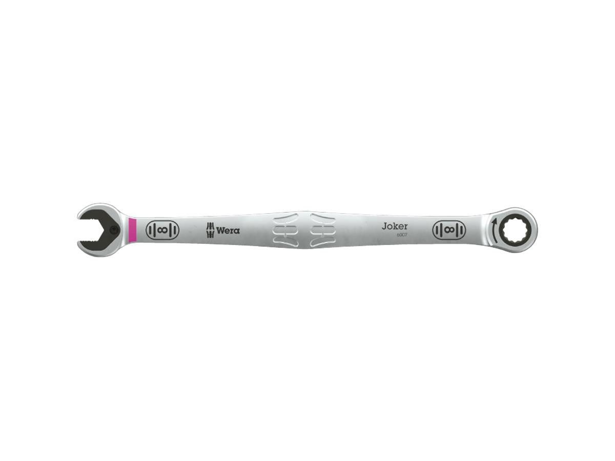 Wera Maulschlüssel 6007 Joker, 8 x 180 mm, Farbkennzeichnung, 30° Rückschwenkwinkel, Hebelmechanismus