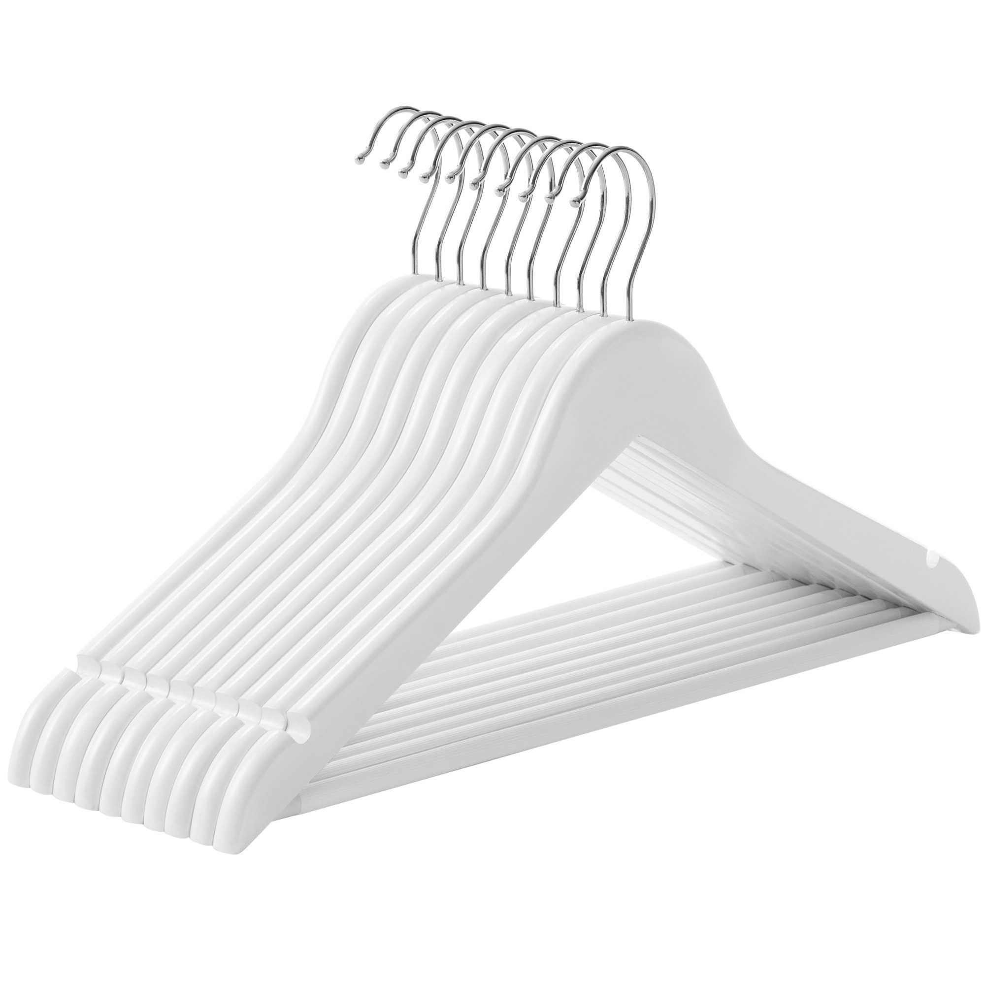 SONGMICS Kleiderbügel Bügel, (10-tlg), Bügel aus Massivholz, Einkerbungen, günstig online kaufen