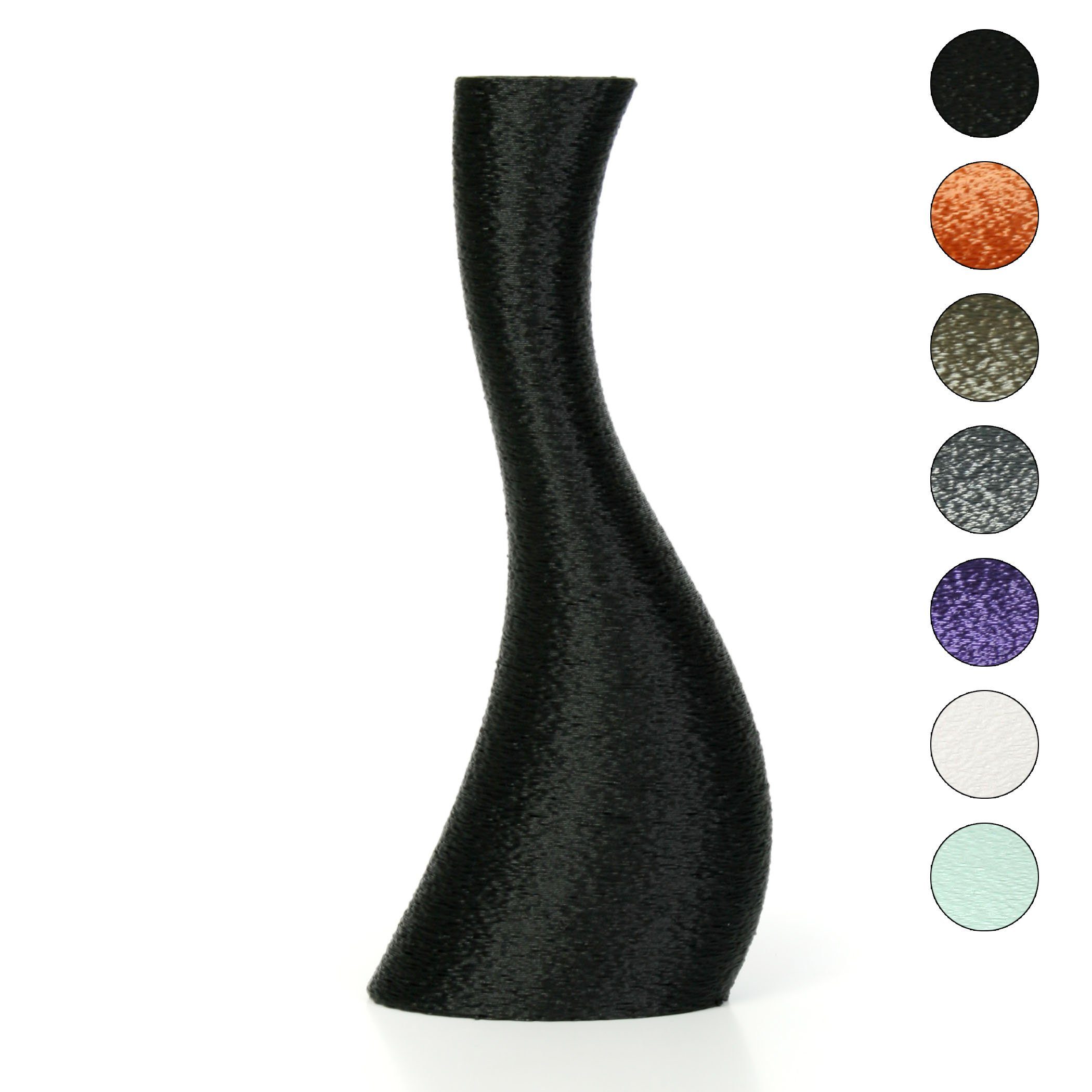 Dekorative Dekovase Vase Blumenvase aus Black – nachwachsenden Bio-Kunststoff, Rohstoffen; wasserdicht Designer aus & Feder bruchsicher Kreative