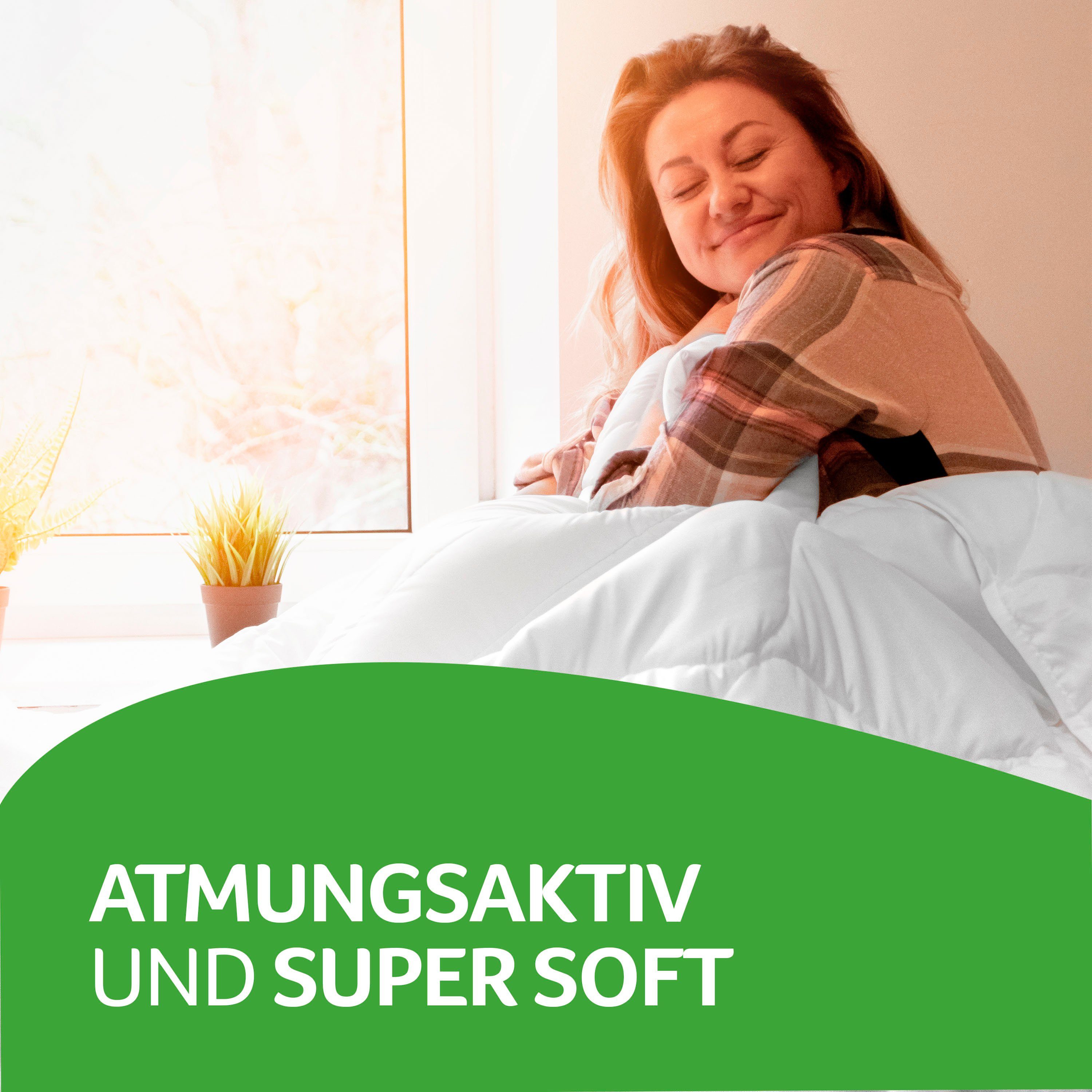 John Cotton Kopfkissen Julia, Kissen ist Made in Green, Füllung: Polyester, Bezug: 100% Polyester, Seitenschläfer, Bauchschläfer, Rückenschläfer, Kopfkissen 40x – Bild 3 von 5