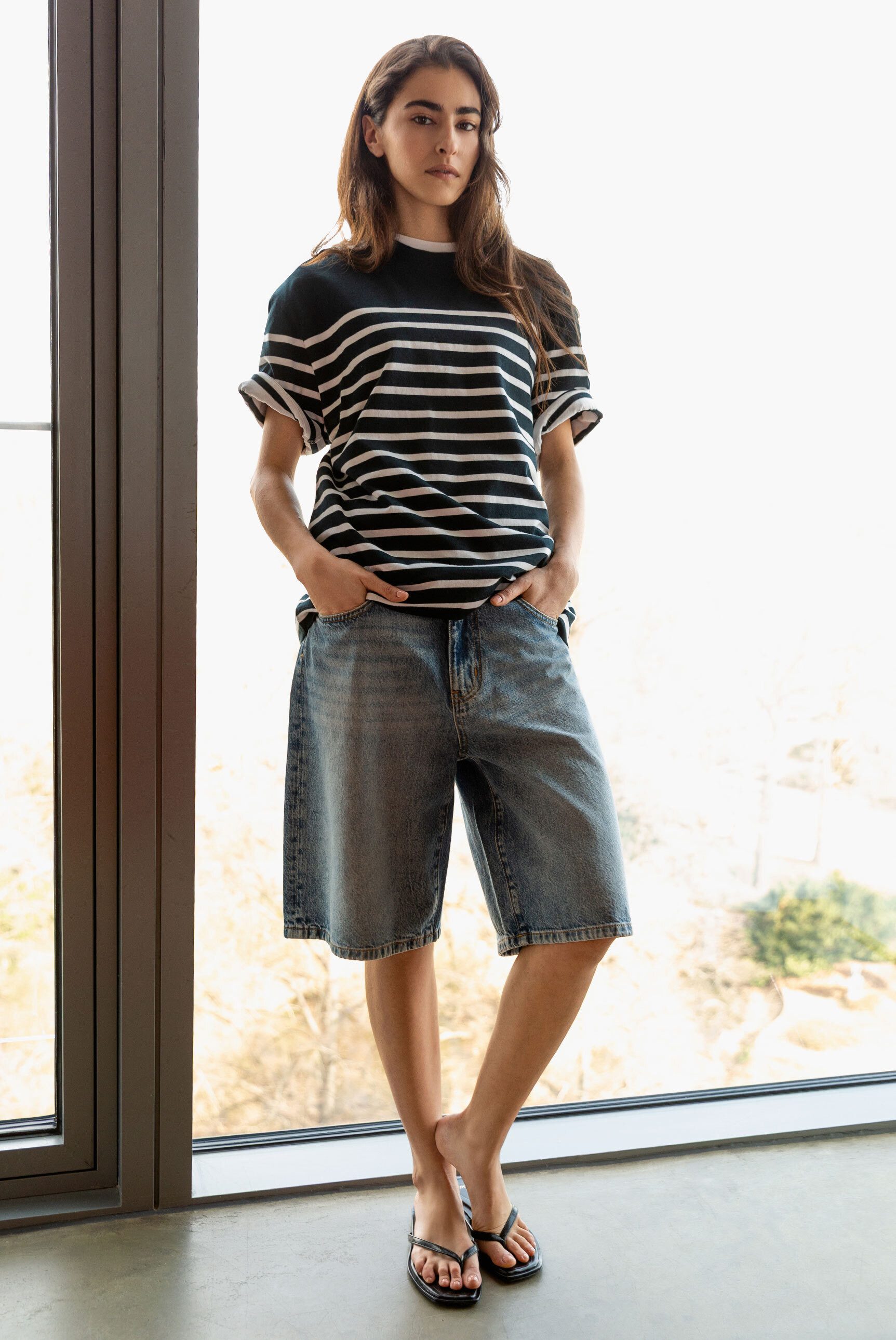 SENSES.THE LABEL Jeansshorts mit hoher Leibhöhe