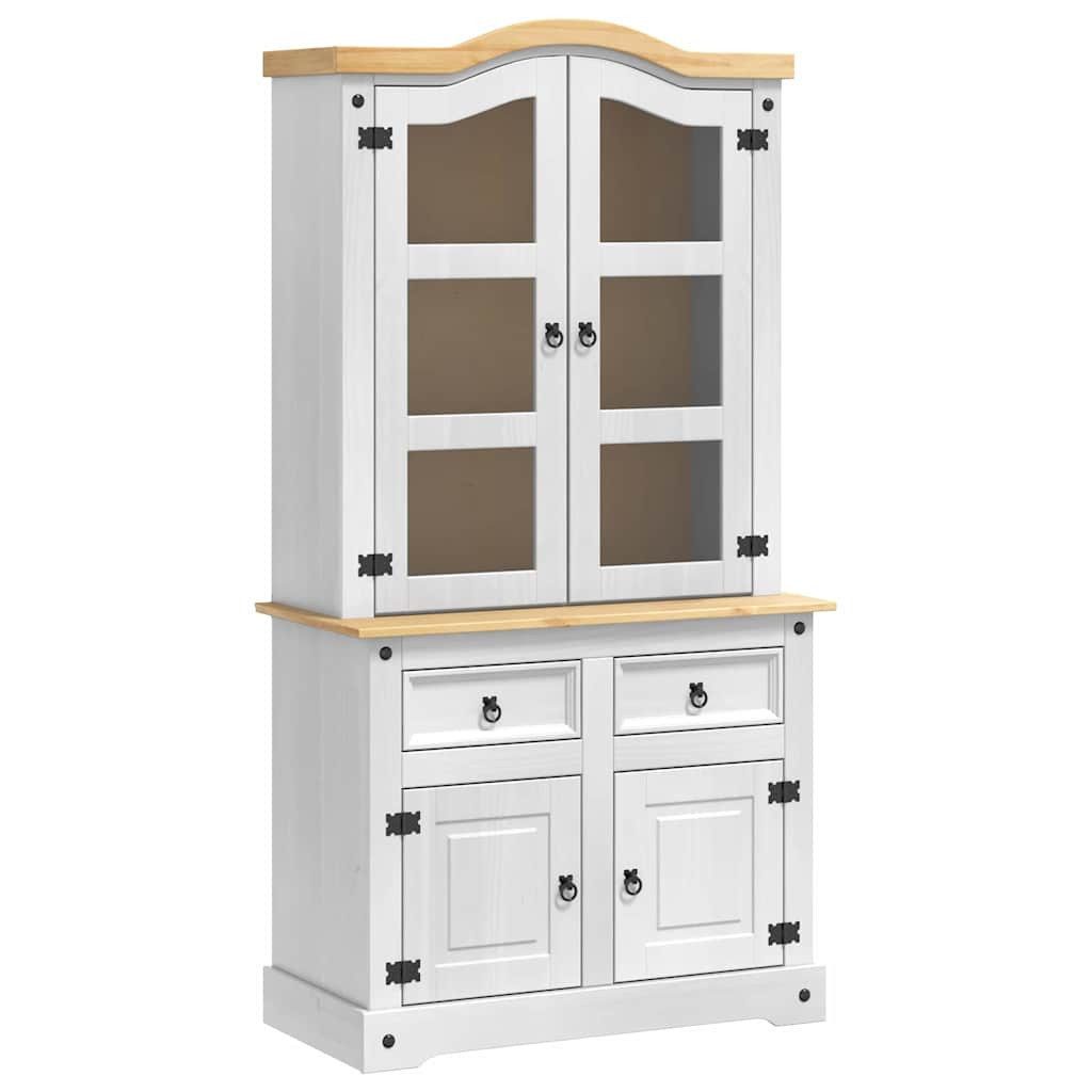 vidaXL Sideboard Sideboard CORONA Weiß 100 x 48,5 x 179 cm Massives Kiefernholz (1 St)