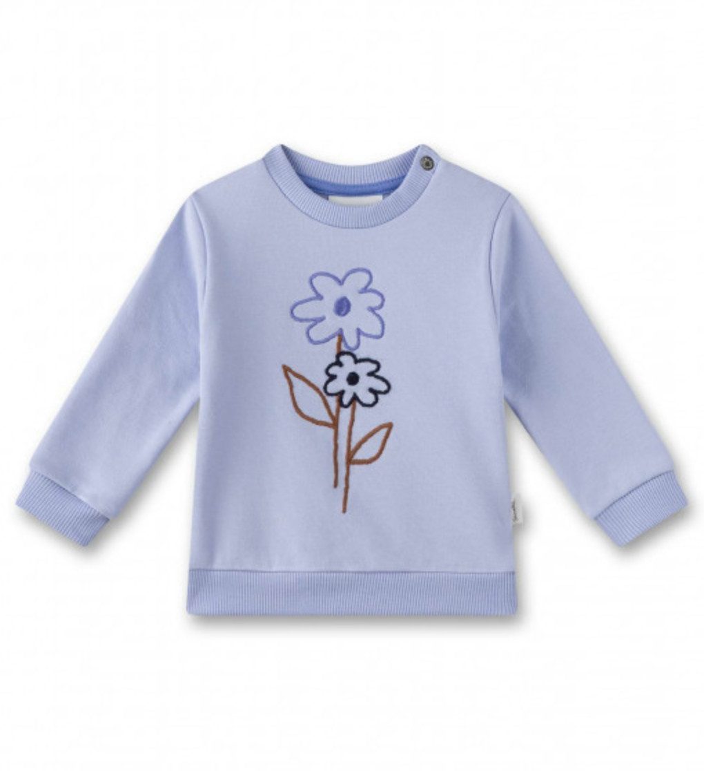 Sanetta PURE Sweater Baby Sweatshirt mit Blumenprint innen angeraut
