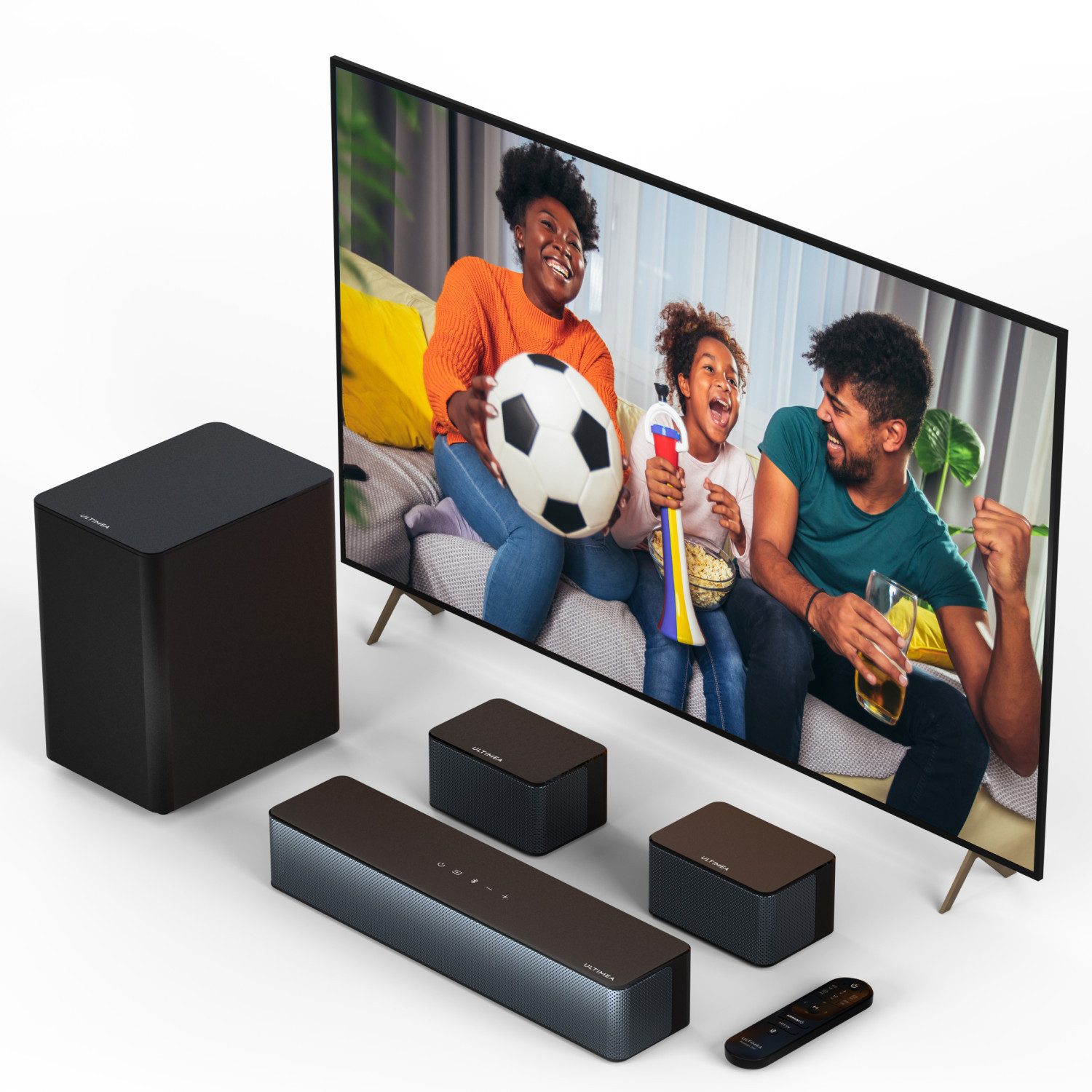 Ultimea Poseidon D50 5.1 Surround Soundbar (320 W, Mit Subwoofer und