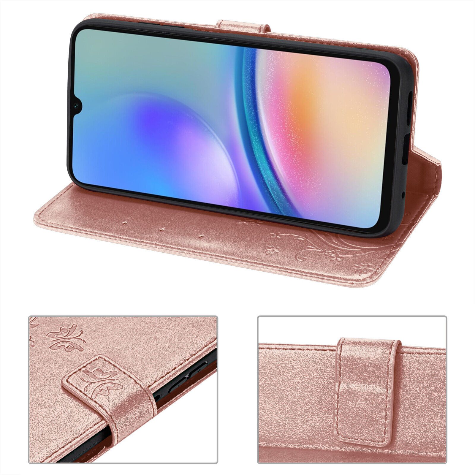 betterfon Handyhülle Handytasche für Samsung Galaxy A05s Klapphülle, Bookstyle-Hülle: Magnetverschluss 3 Kartenfächer & Standfunktion – Bild 4 von 5