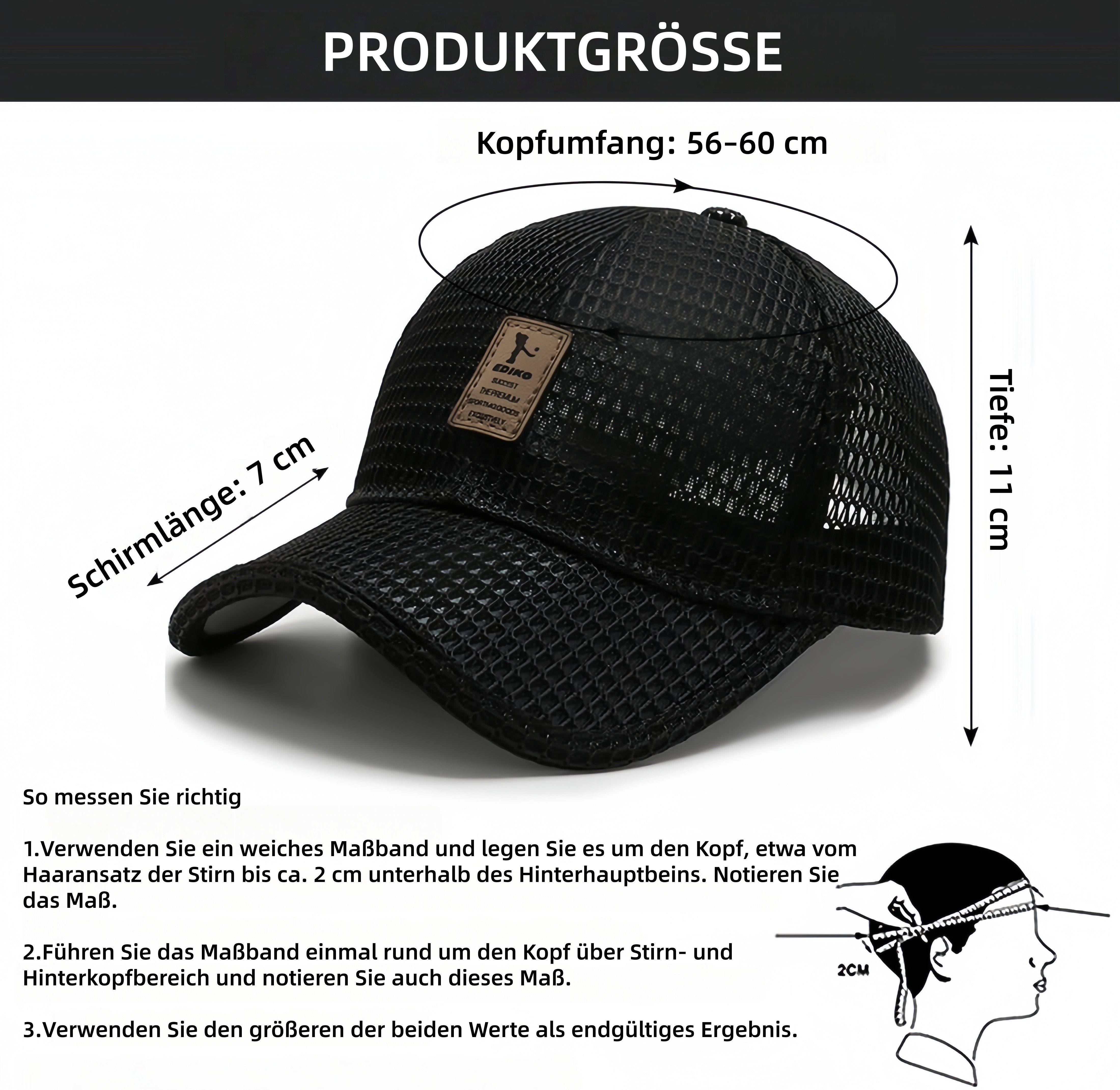 FOUORTUNATE-BEE Baseball Cap Sommer Baseballkappe für Herren, atmungsaktiv & leicht Freizeit-Dad-Cap für Erwachsene, ideal für Outdoor-Aktivitäten
