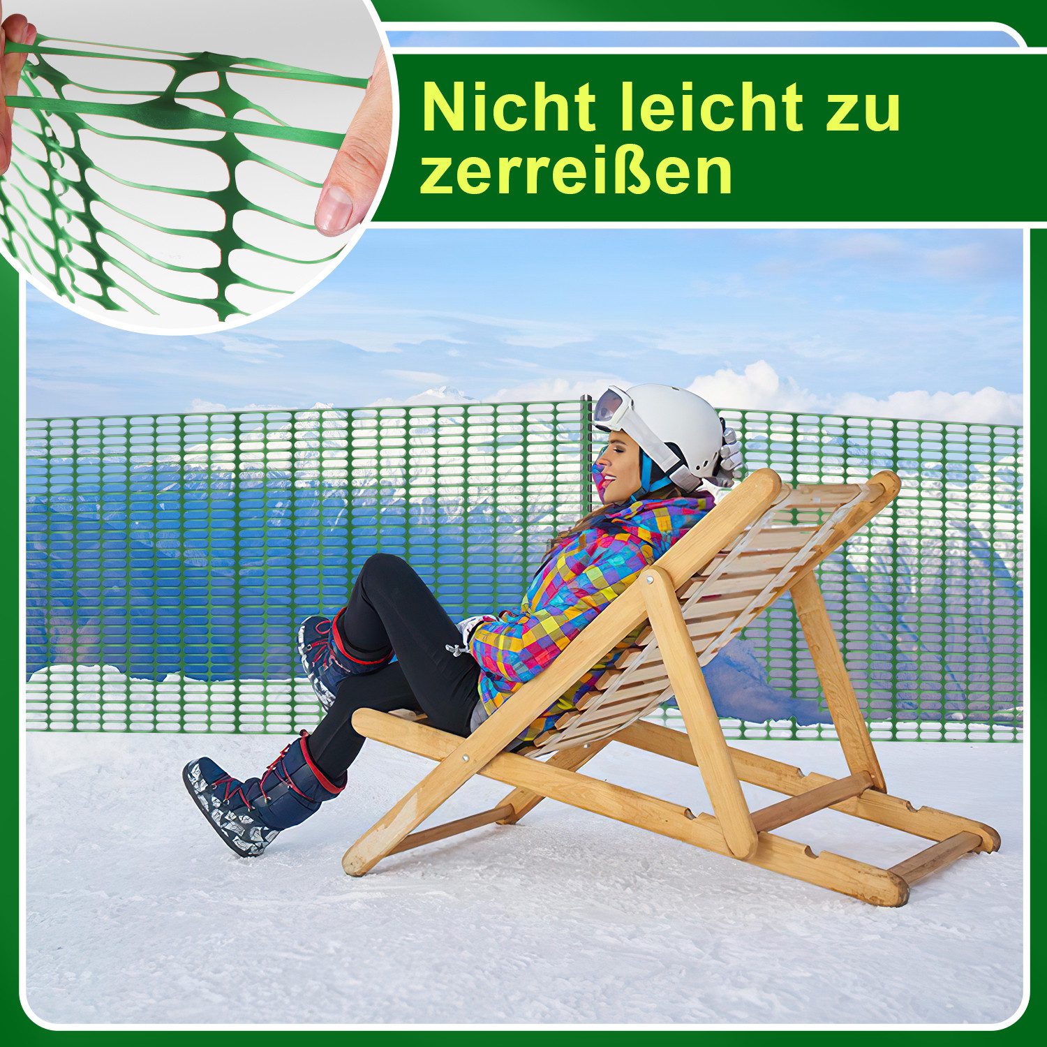 Clanmacy Hühnerzaun Absperrzaun Bauzaun Warnzaun Schutznetz aus PE Kunststoff Weidezaun, (1x50m (HxL), 100x26mm Masche, 80g), witterungsbeständig, UV-Schutz, verrottungsfest
