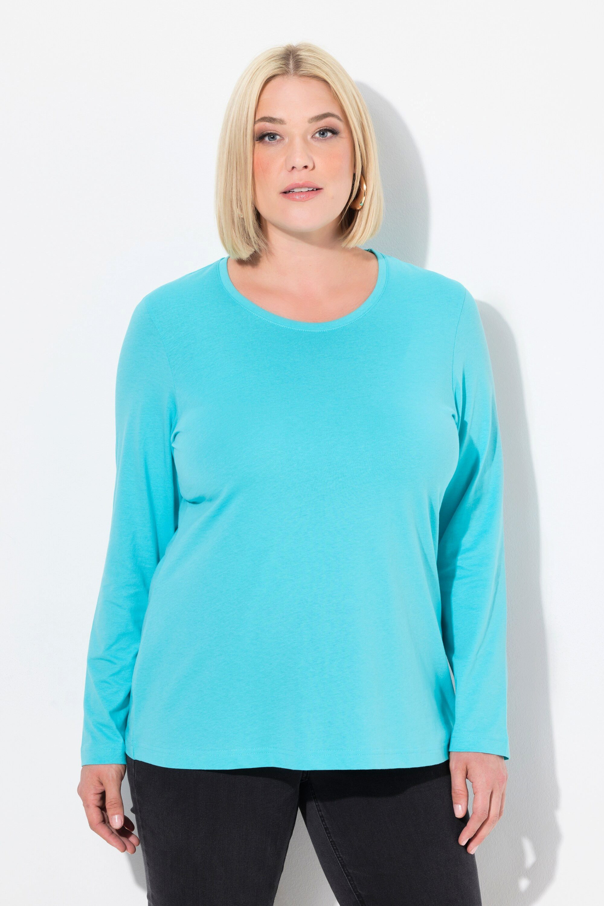 Ulla Popken T-Shirt Shirt Slim Rundhalsausschnitt günstig online kaufen