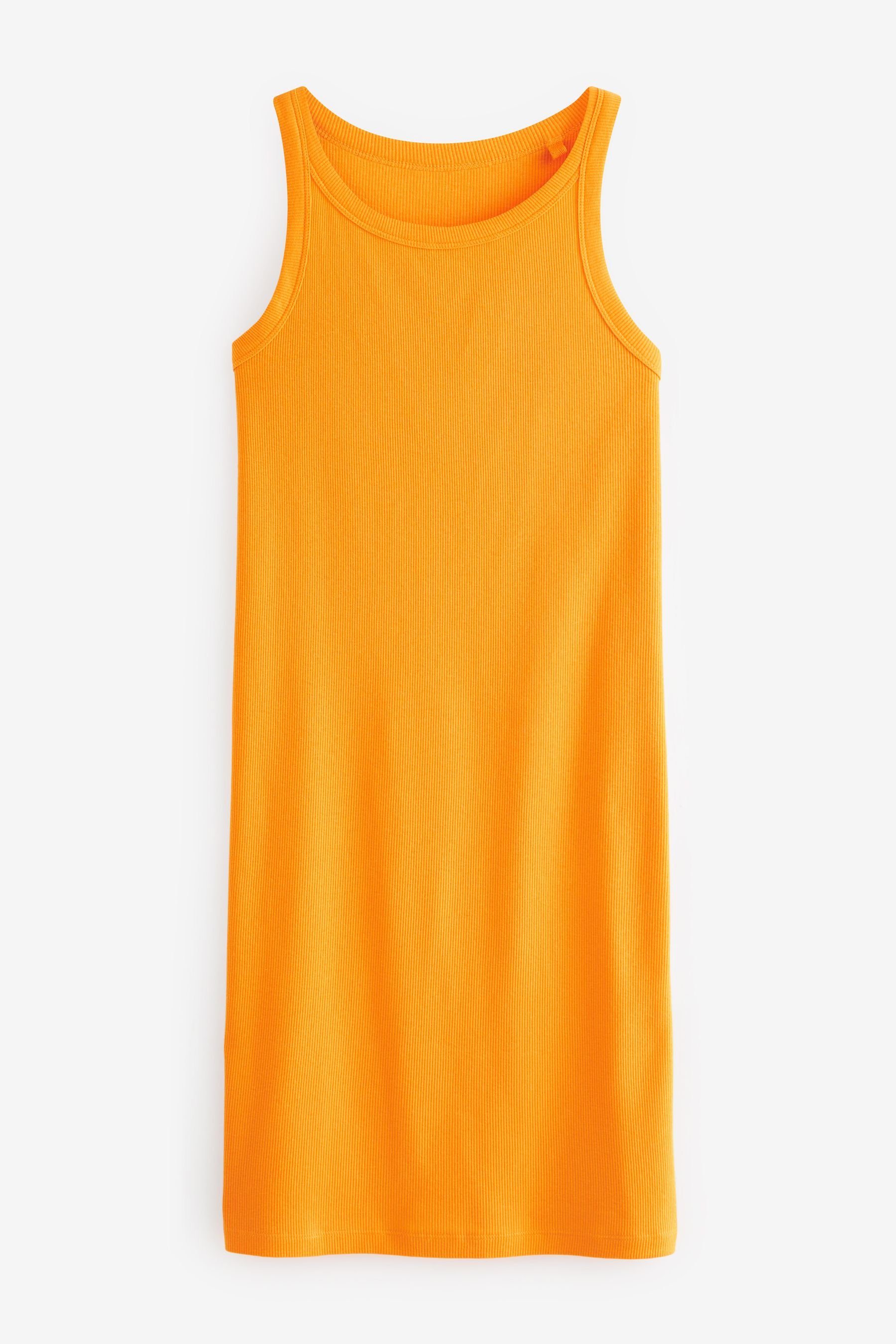 Next Jerseykleid Geripptes Kleid (1-tlg) Orange