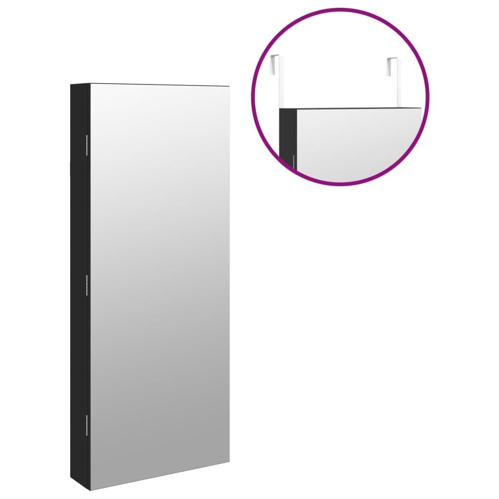 Schwarz Schwarz mit Wandmontage Spiegel Schwarz vidaXL | Spiegel-Schmuckschrank LED-Beleuchtung (1-St)