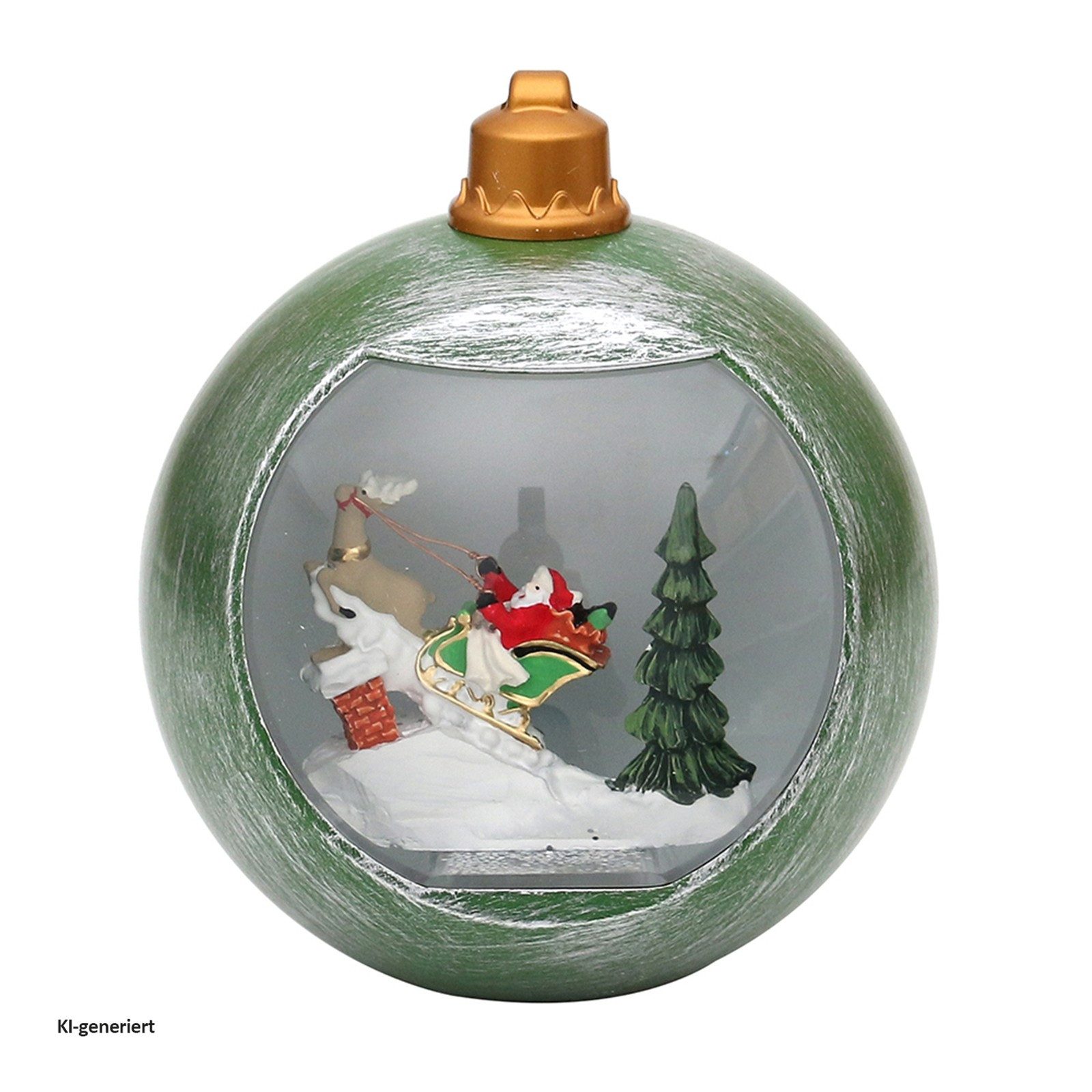 SIGRO Hänge-Weihnachtsbaum LED Kugel Santa im Rentierschlitten (Stück, 1 St., 1 Weihnachtskugel)