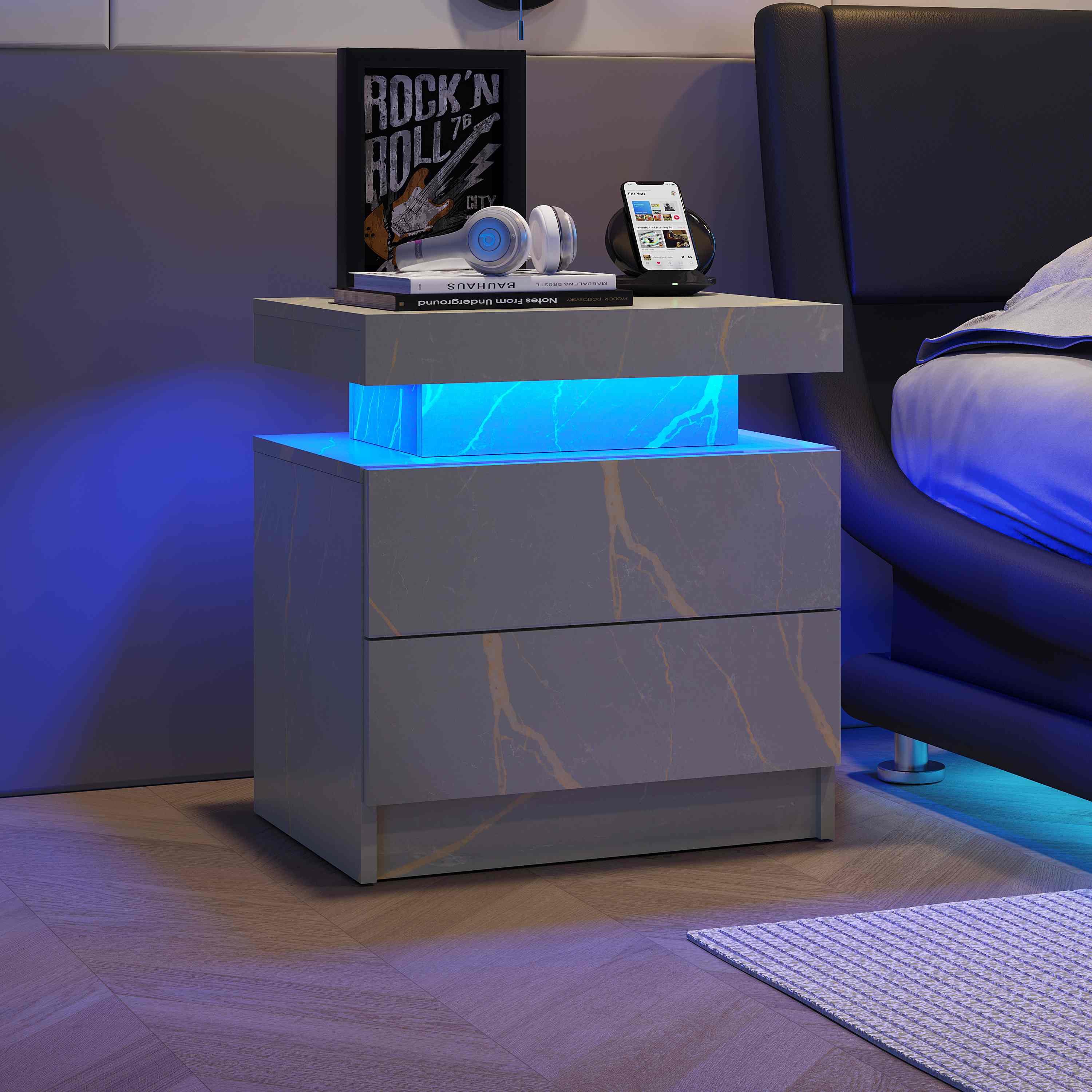 BlingBin Nachttisch Nachtschrank mit LED Licht, günstig online kaufen