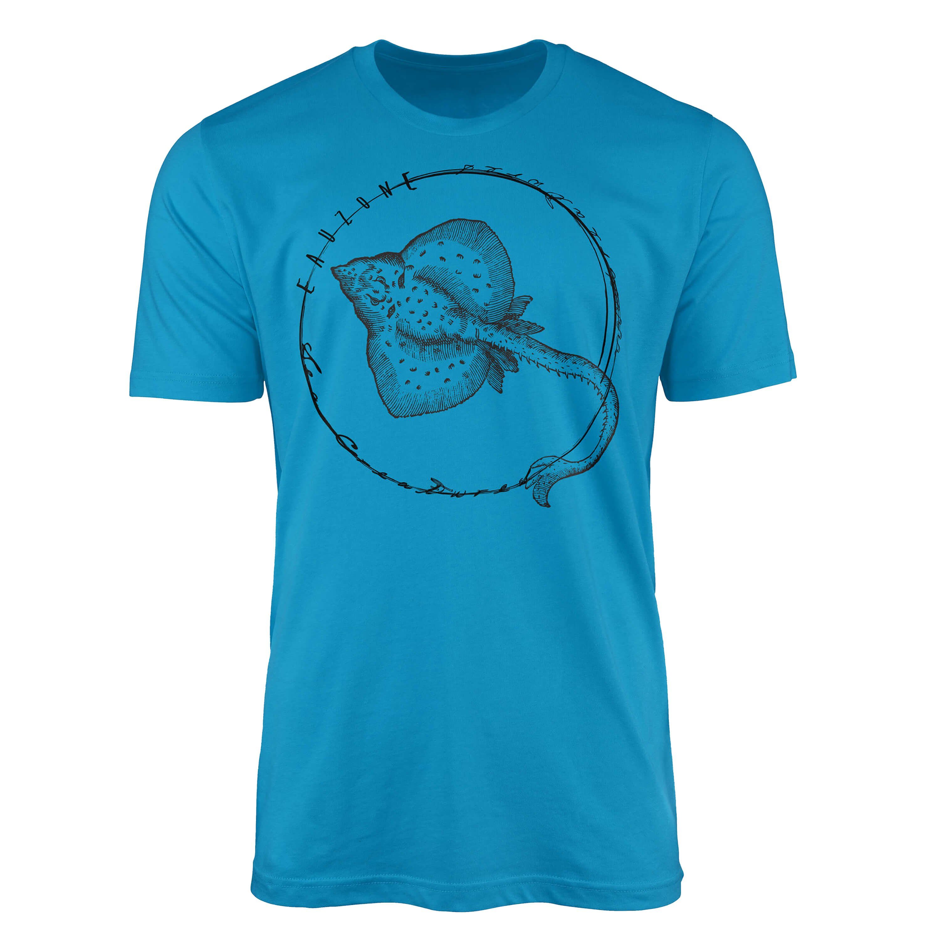 Sinus Art T-Shirt T-Shirt Tiefsee Fische - Serie: Sea Creatures, feine Struktur und sportlicher Schnitt / Sea 096 Atoll