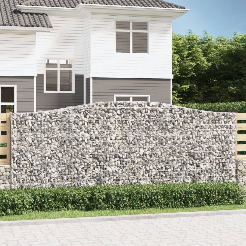 Thumbnail - vidaXL Gabionenzaun, Gabionen mit Hochbogen 3 Stk. 400x50x160/180cm Verzinktes Eisen