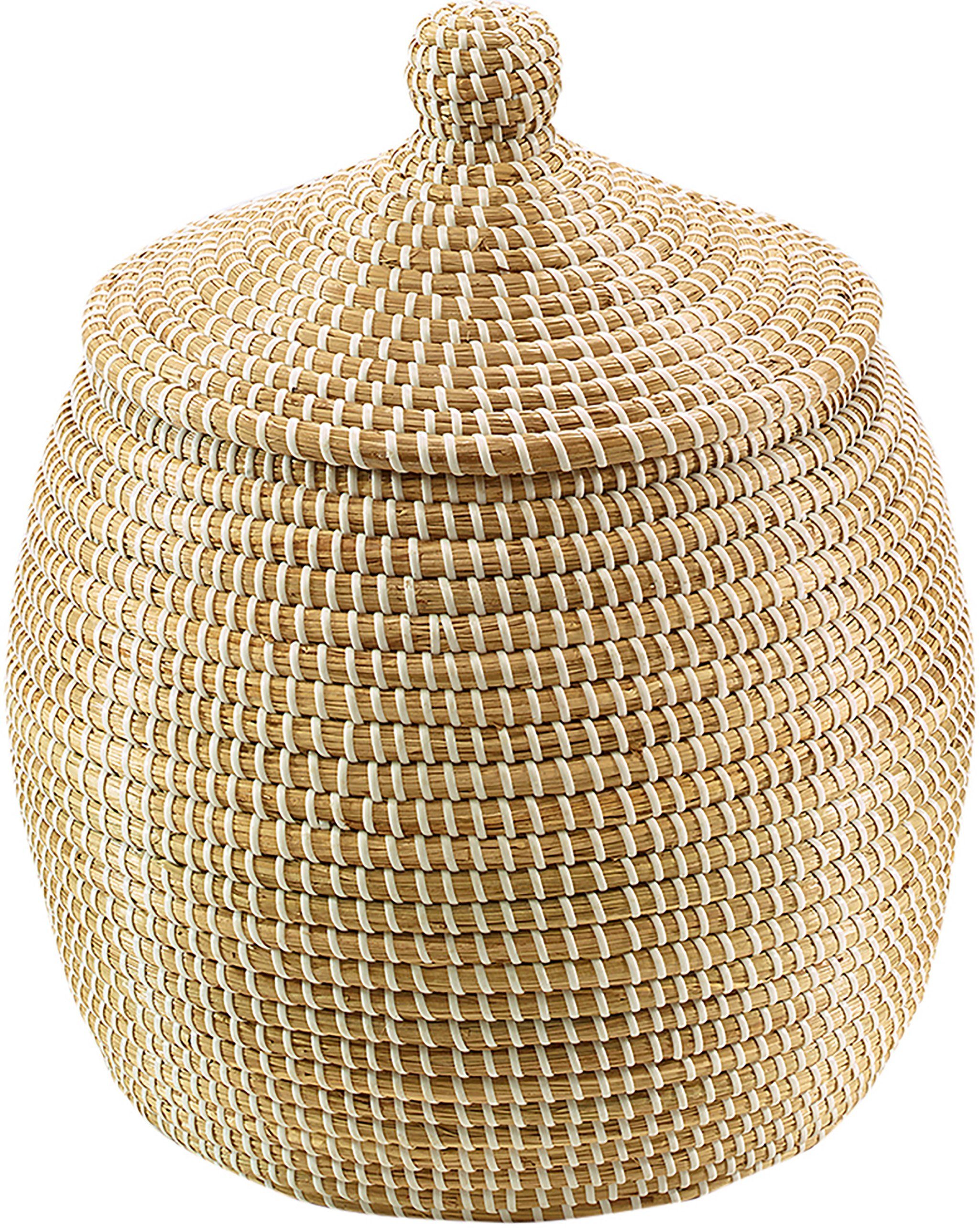 Kobolo Aufbewahrungskorb Schlangenkorb aus Seegras/Kunststoff natur D 32 cm günstig online kaufen