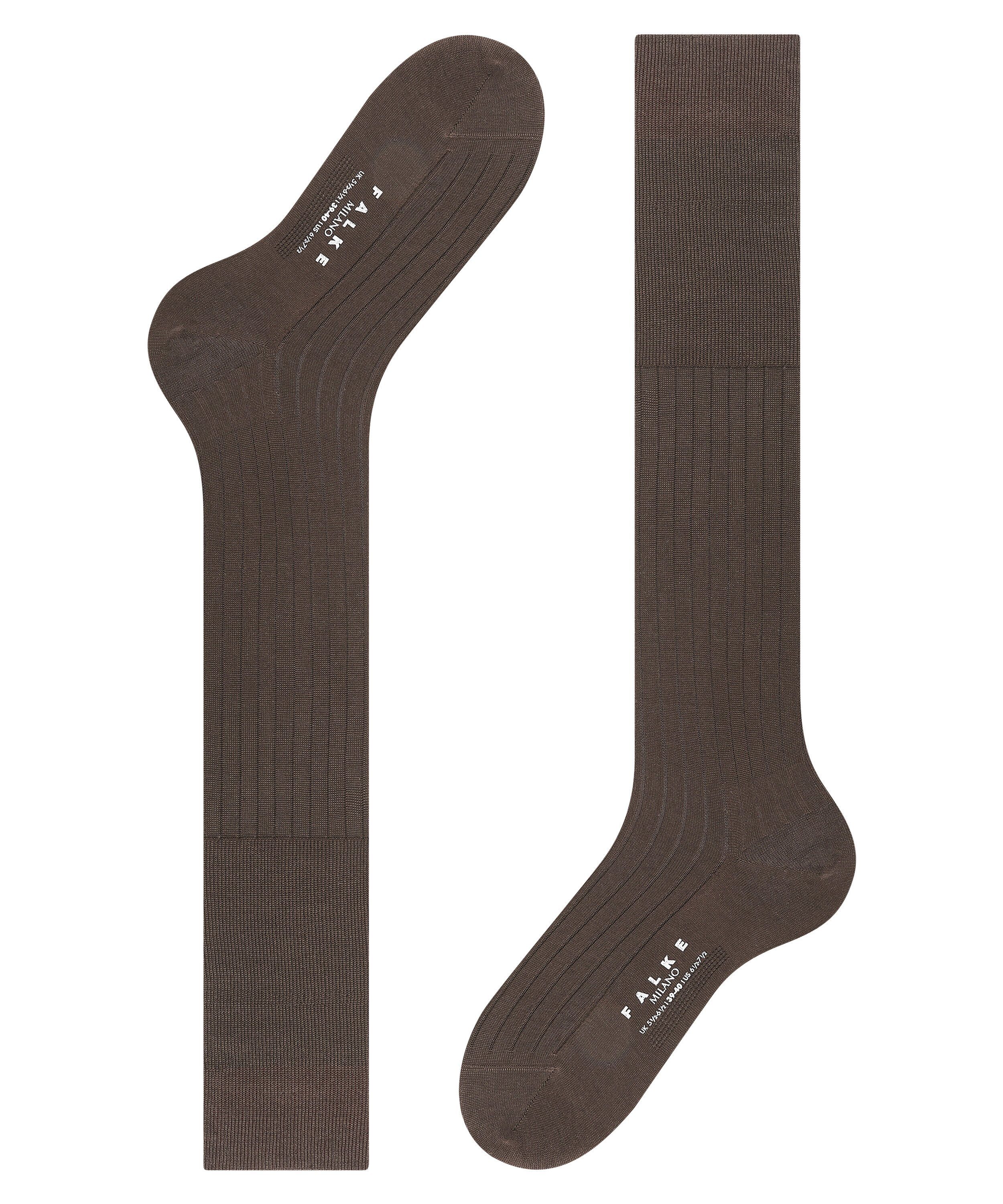 Baumwolle FALKE (1-Paar) Milano Kniestrümpfe aus (5930) brown merzerisierter