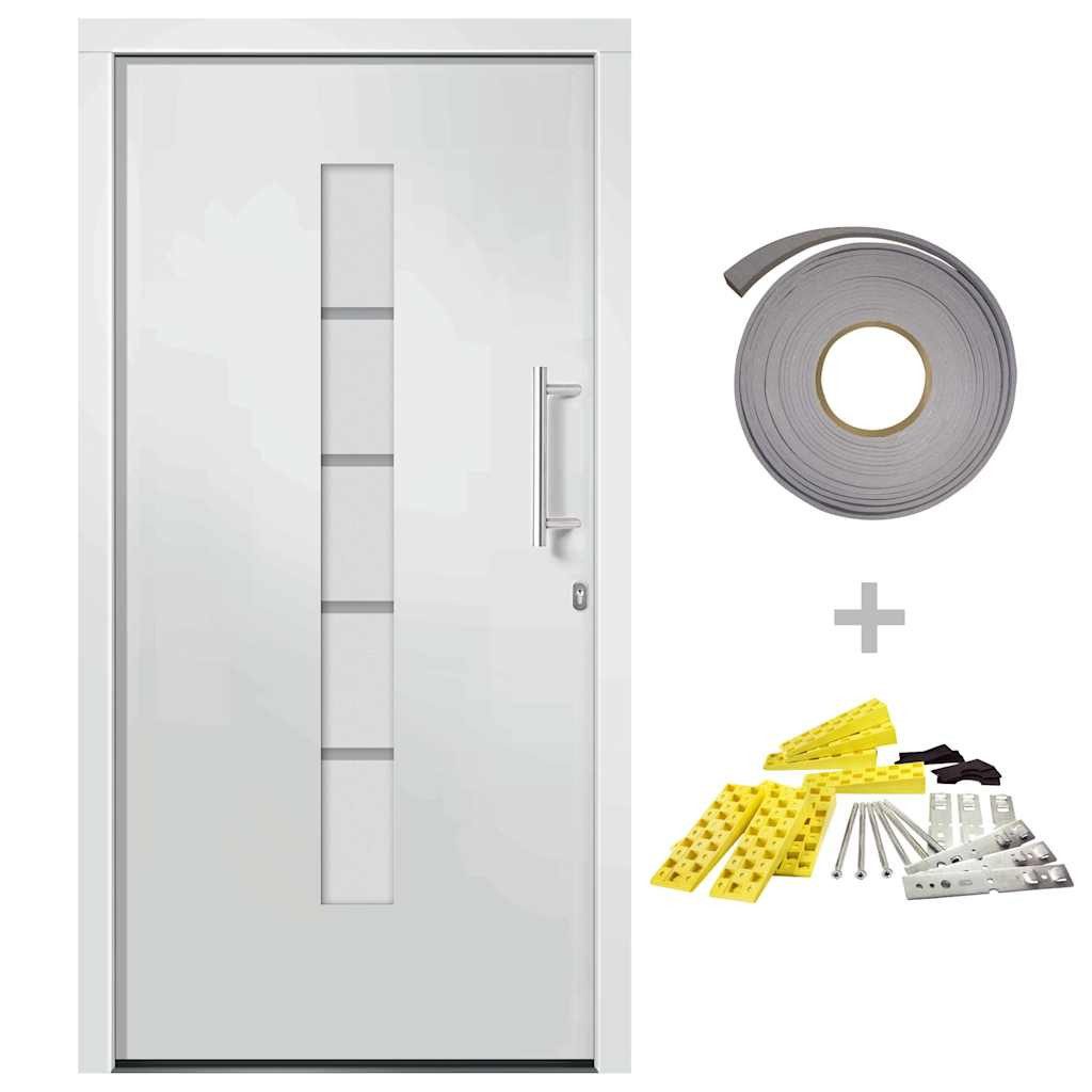 vidaXL Haustür Haustür Aluminium und PVC Weiß 110x210 cm (1-St)