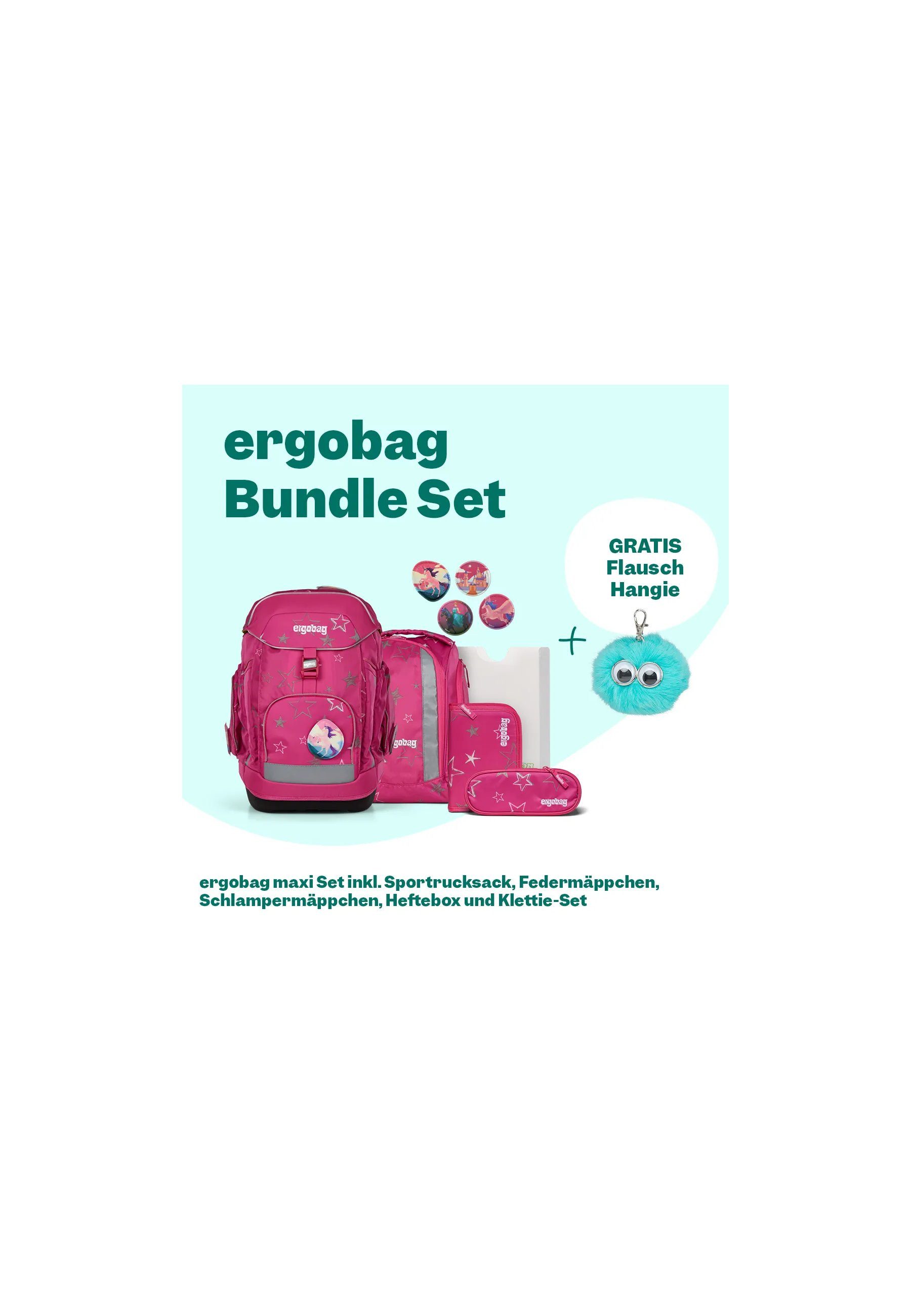ergobag Schulranzen maxi Set Bundle (6-tlg., 7-teiliges Set), größenverstellbares Rückensystem