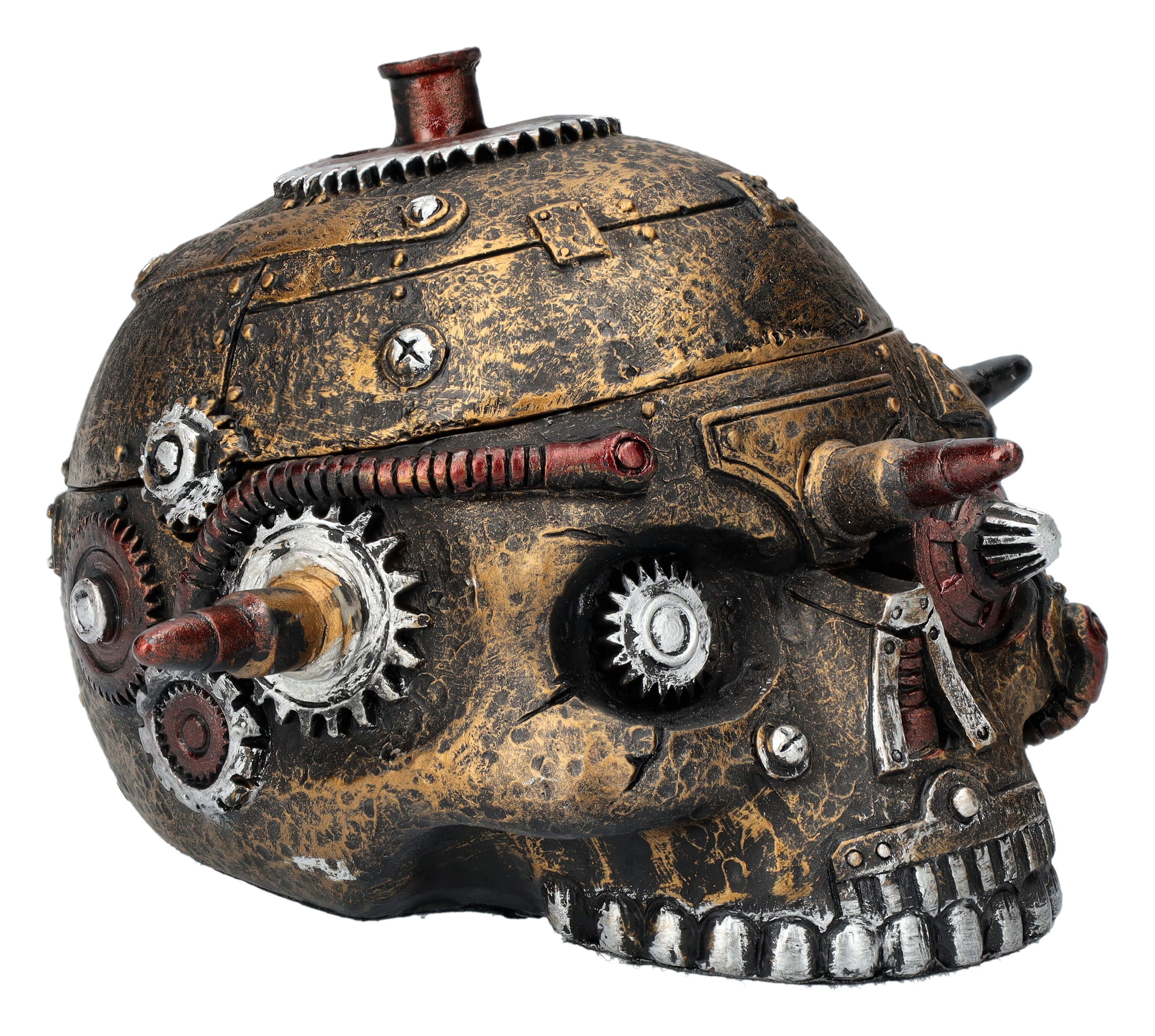 Figuren Shop GmbH Aufbewahrungsdose Schatulle - Steampunk Totenkopf mit Patronen - Aufbewahrungsdose