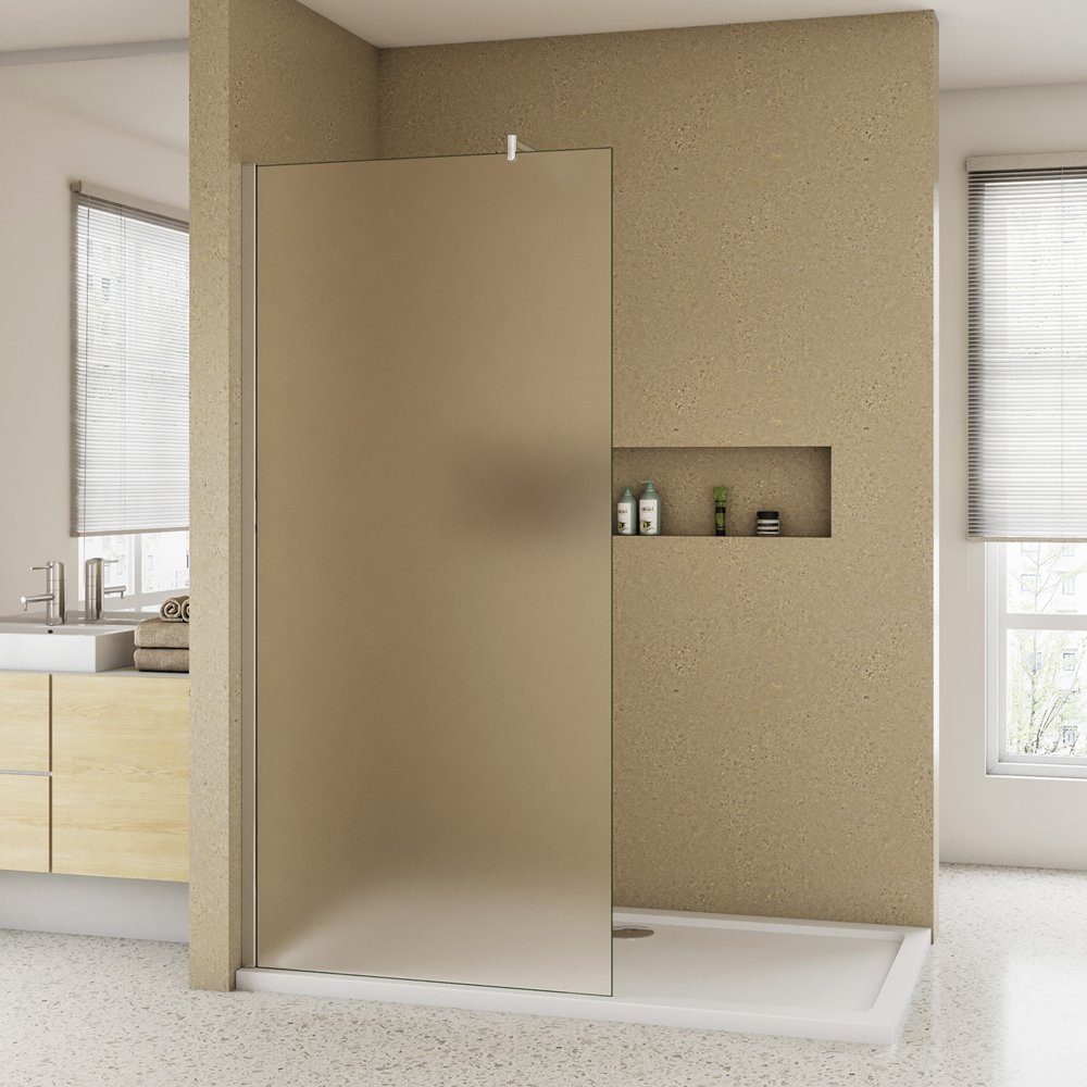 duschspa Duschwand Duschkabine Duschwand Duschtrennwand Walk in Dusche 10mm Milchglas, Einscheibensicherheitsglas, Sicherheitsglas, (Set), Milchglas