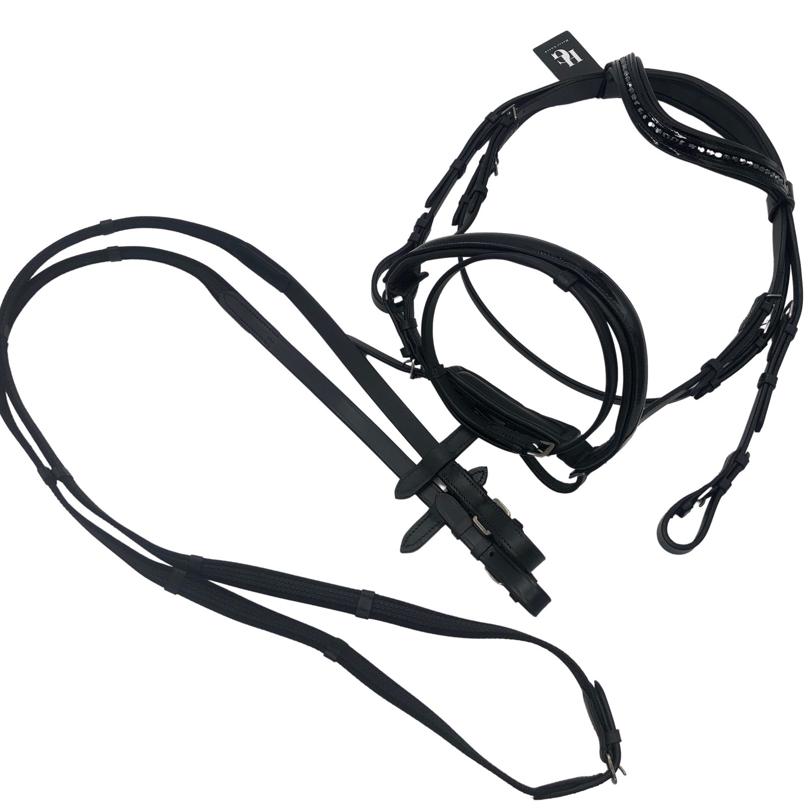 Horse Guard Trensenzaum Horse Guard Trense mit Zügeln Antirutsch Leder schwarz ergonomisch Zau