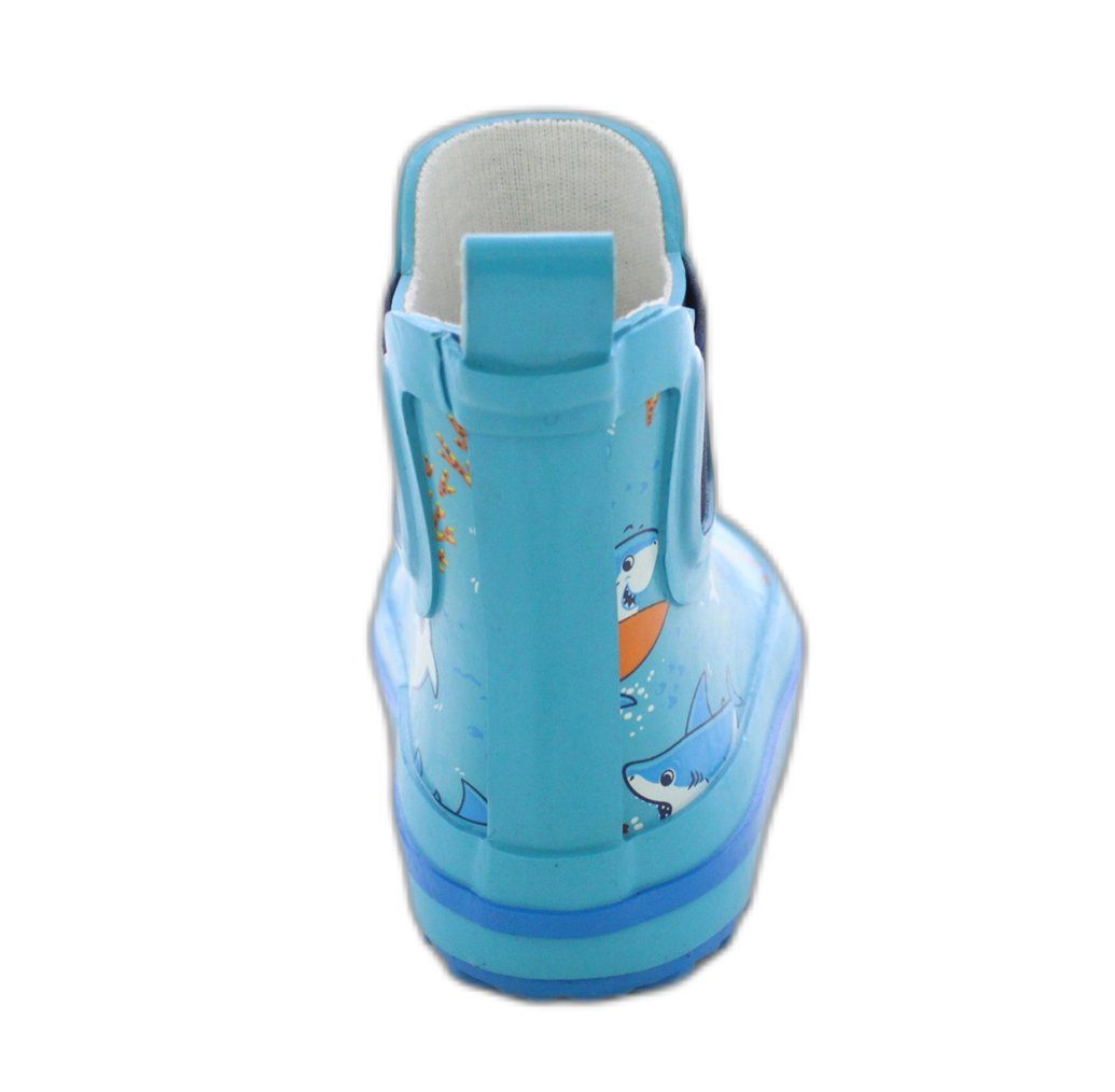 Beck Kleinkinder Gummistiefel Little Sharks Gummistiefel (wasserdichte Kurzstiefel aus weichem Naturkautschuk) mit seitlichen Gummi-Einsätzen für leichtes An- und Ausziehen