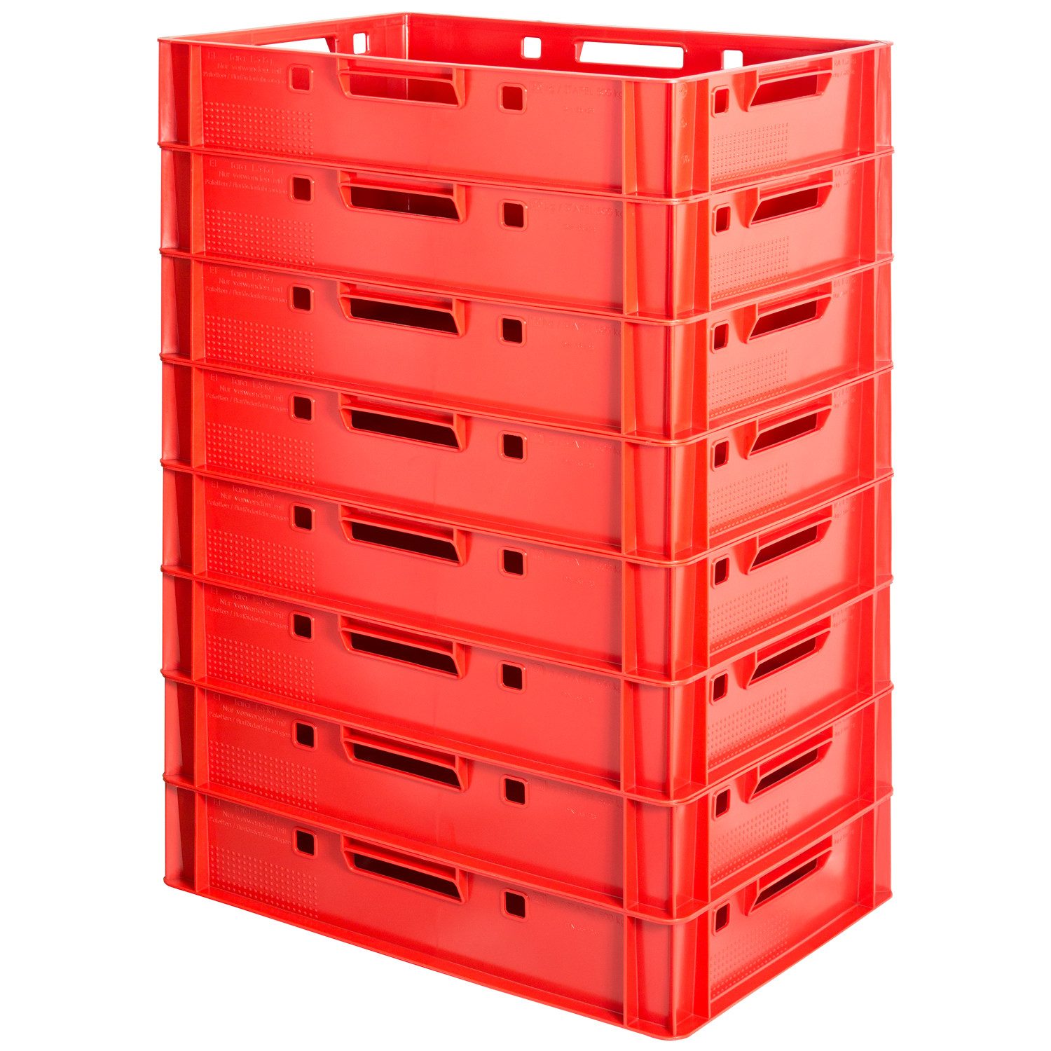 Kingpower Allzweckkiste 8x Fleischkiste Stapelkiste E1 Fleischerkiste Eurobox Metzgerkiste Rot