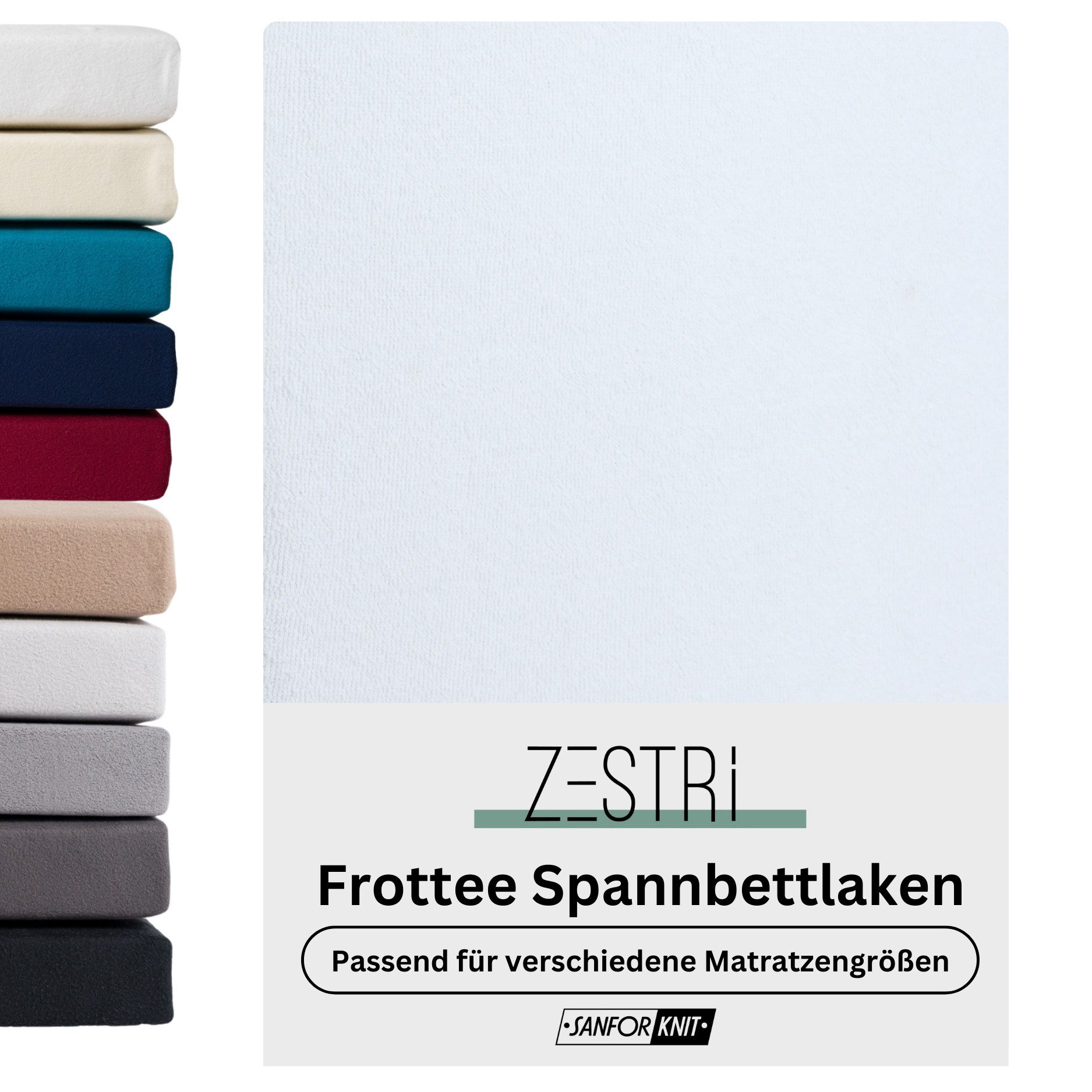 Zestri Spannbettlaken Frottee Bettlaken für Matratzen Boxspringbett Wasserb günstig online kaufen
