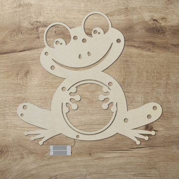 Namofactur LED Dekolicht Frosch - Schlaflicht mit Tier-Motiv für Kleinkinder - Wand Deko Lampe, Ohne Zugschalter/Stern, LED fest integriert, Warmweiß, Wanddekoobjekt Kinderzimmer Leuchte batteriebetrieben