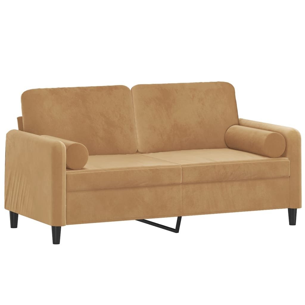 vidaXL Sofa 2-Sitzer-Sofa mit Zierkissen Braun günstig online kaufen