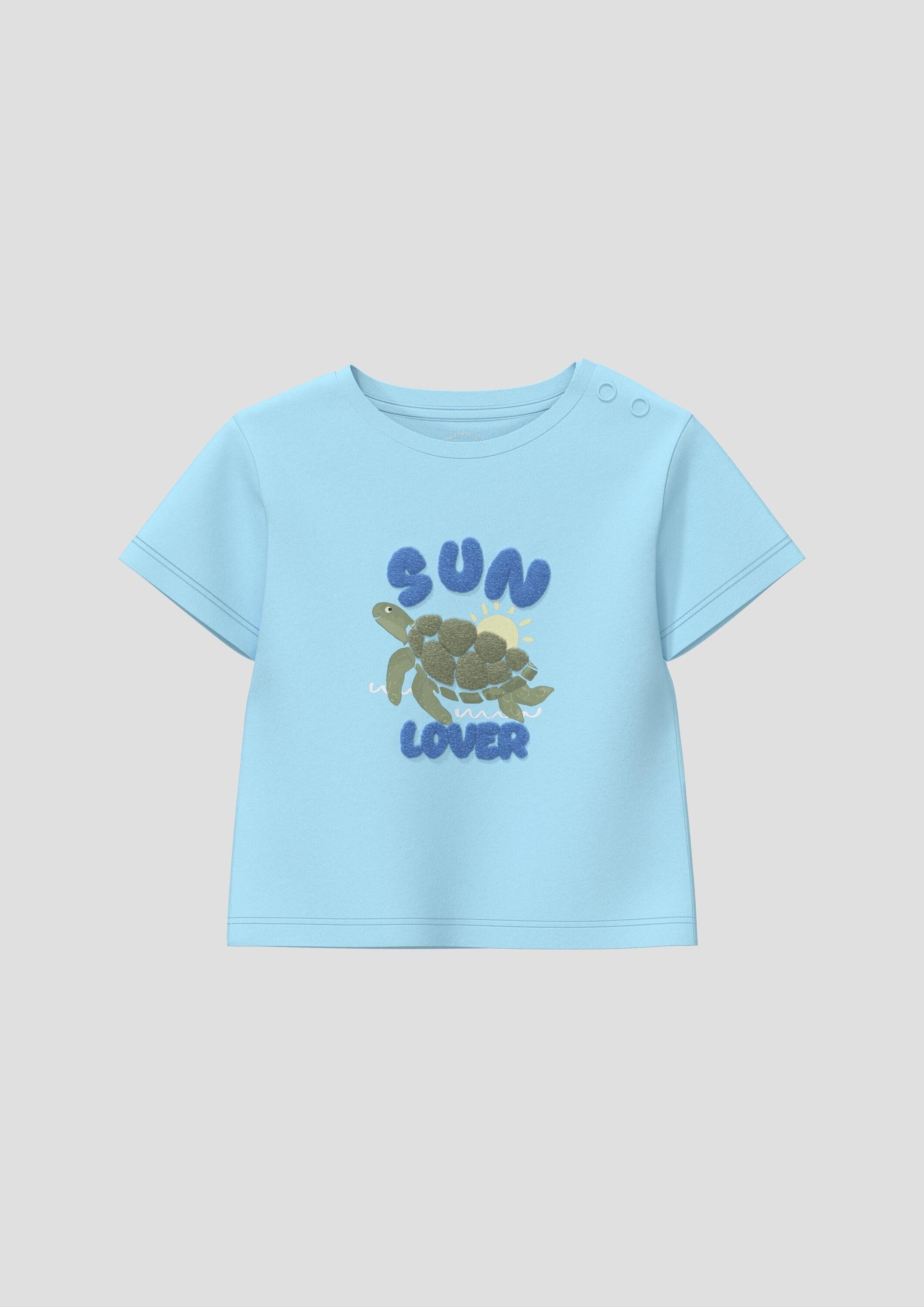 s.Oliver Kurzarmshirt T-Shirt Unisex T-Shirt mit Print und Applikation