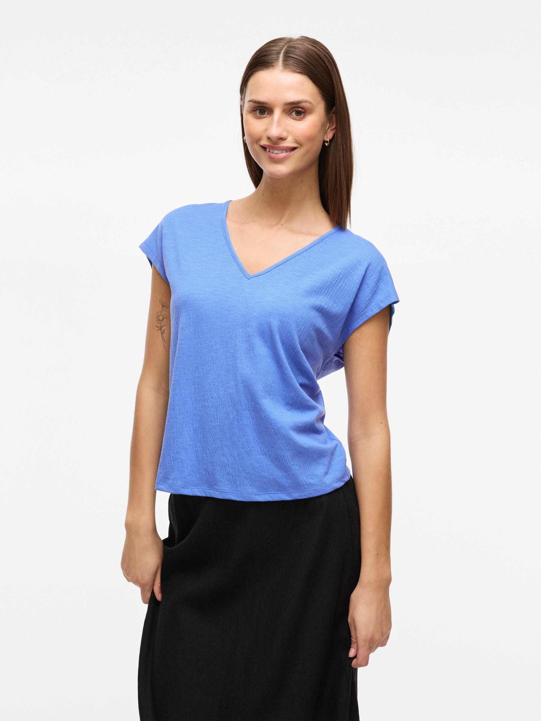 Vila T-Shirt Legere mit Spitzen Details günstig online kaufen